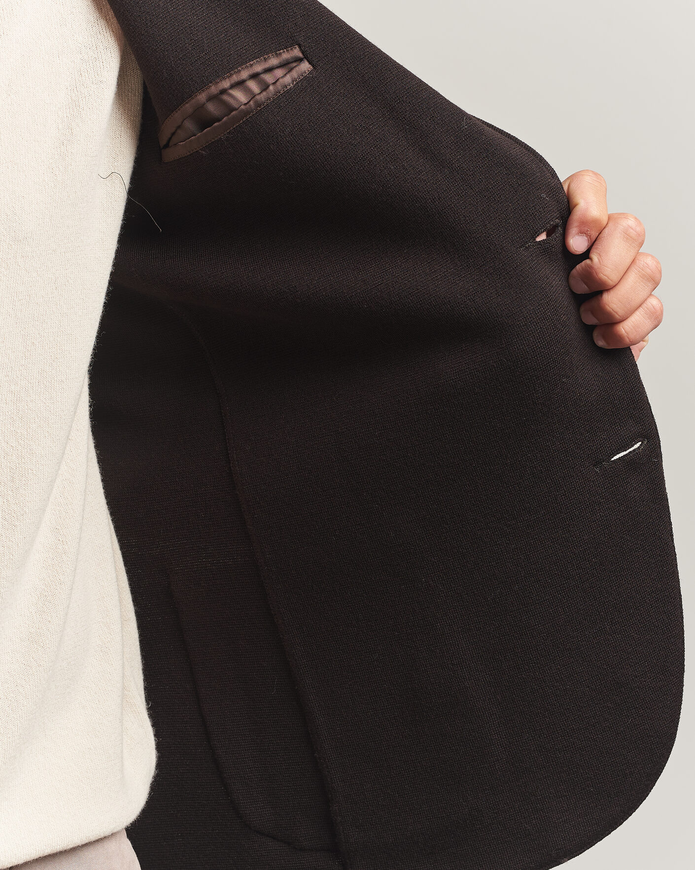 Herre | Blazere & jakker | Gran Sasso | Rainwool Knitted Blazer Dark Brown