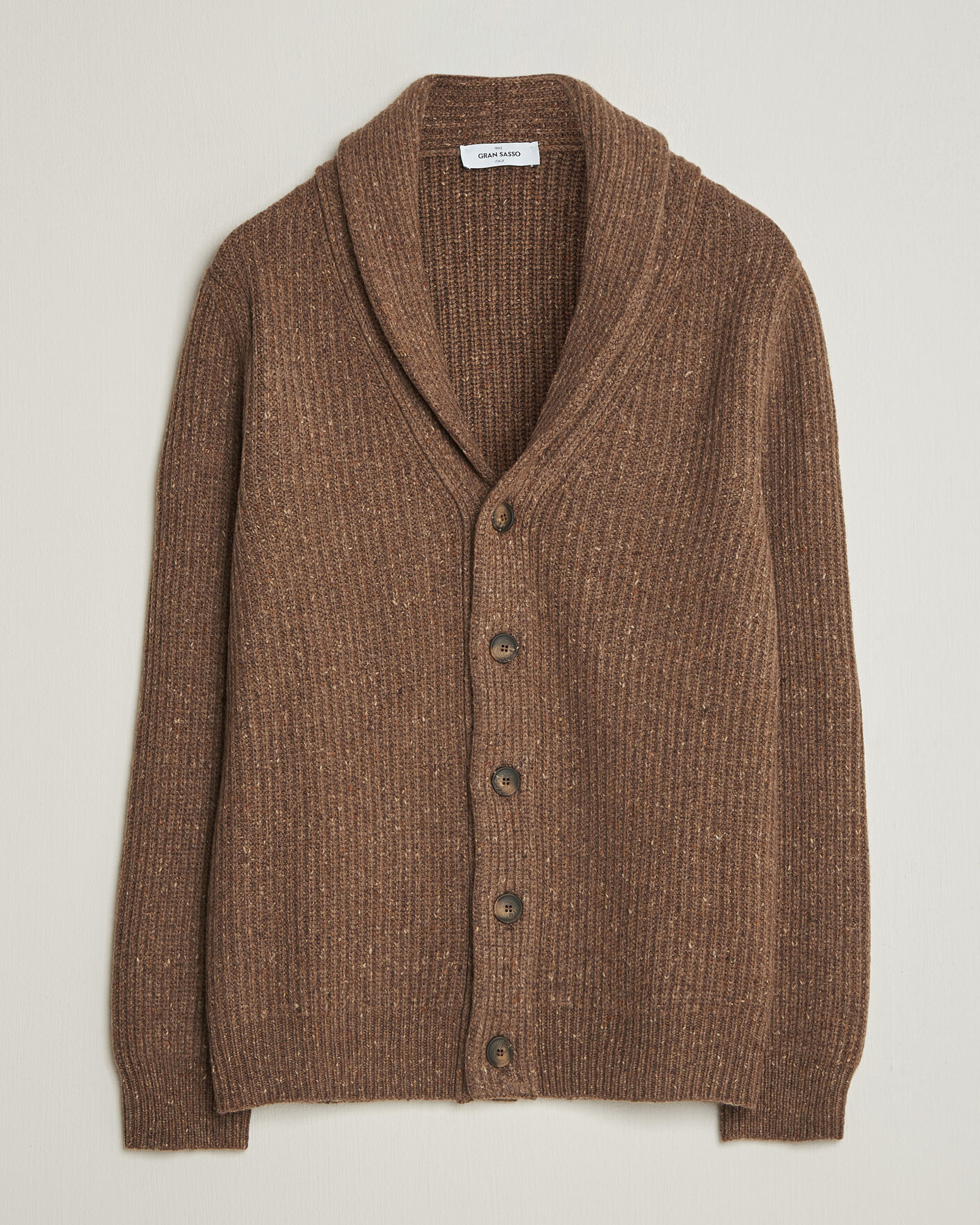 Herre | Trøjer | Gran Sasso | Wool/Cashmere Donegal Cardigan Brown