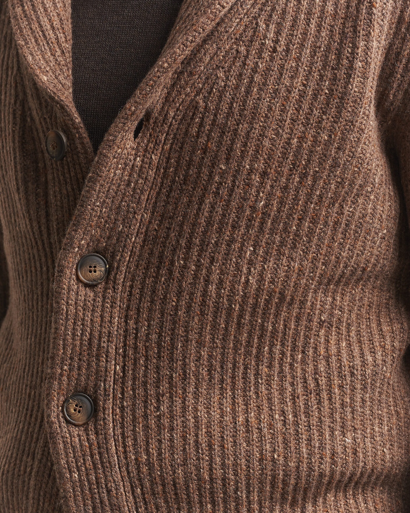 Herre | Trøjer | Gran Sasso | Wool/Cashmere Donegal Cardigan Brown
