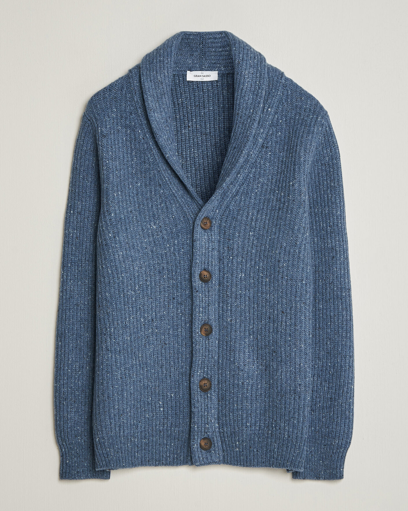 Herre | Trøjer | Gran Sasso | Wool/Cashmere Donegal Cardigan Blue