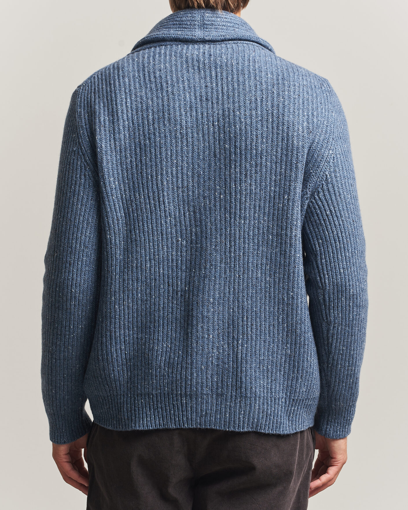 Herre | Trøjer | Gran Sasso | Wool/Cashmere Donegal Cardigan Blue