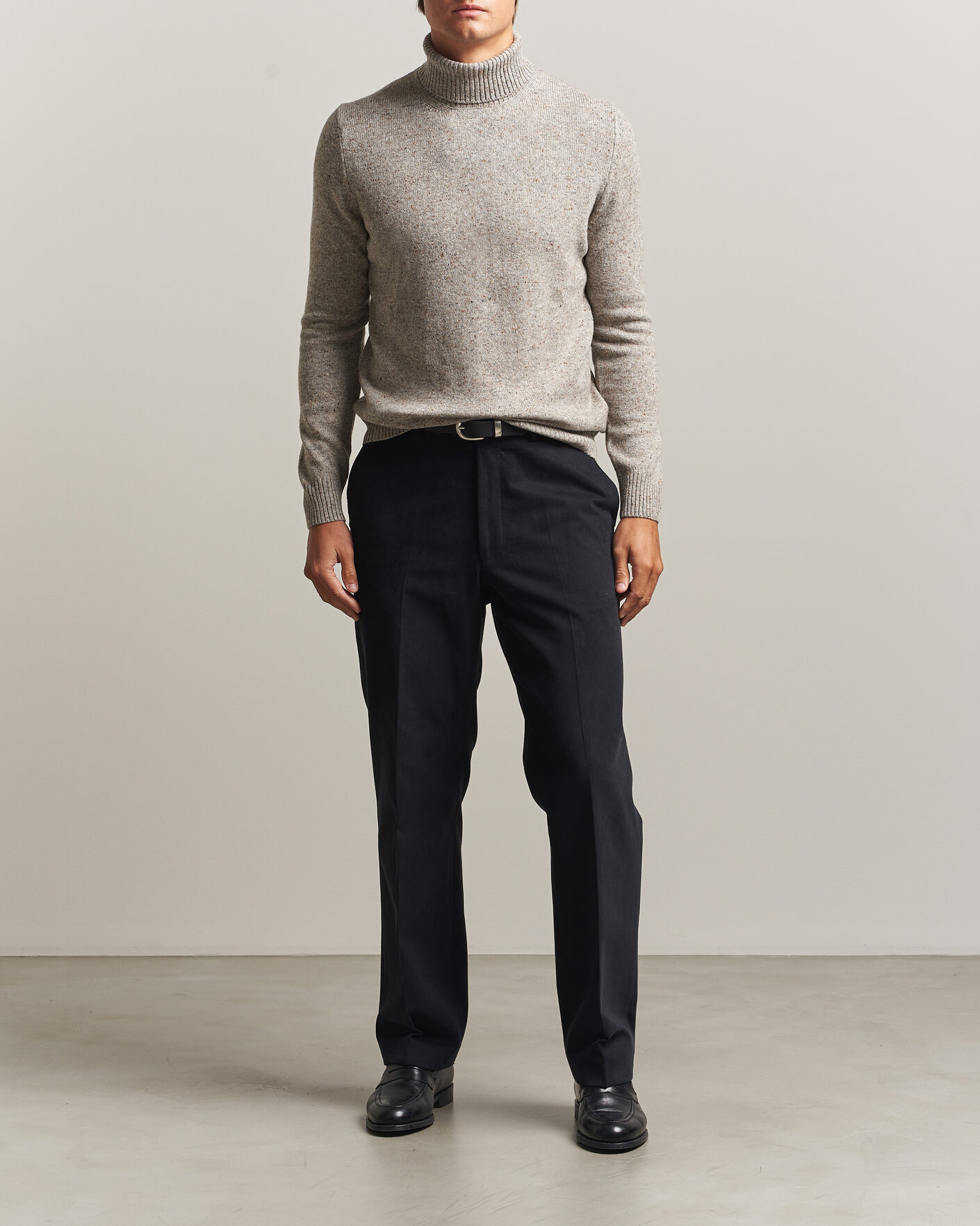 Herre | Trøjer | Gran Sasso | Wool/Cashmere Donegal Rollneck Beige