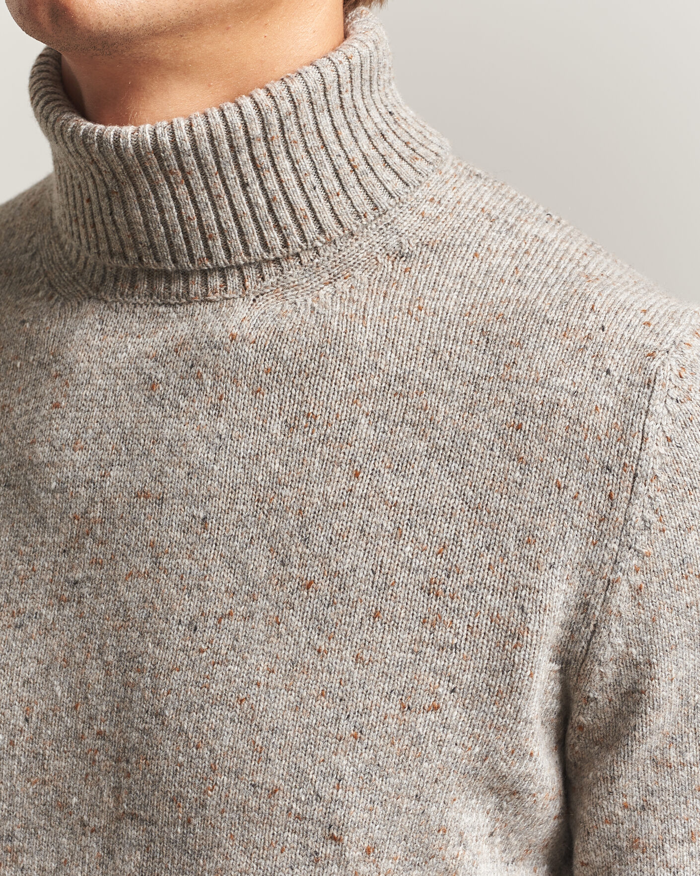 Herre | Trøjer | Gran Sasso | Wool/Cashmere Donegal Rollneck Beige