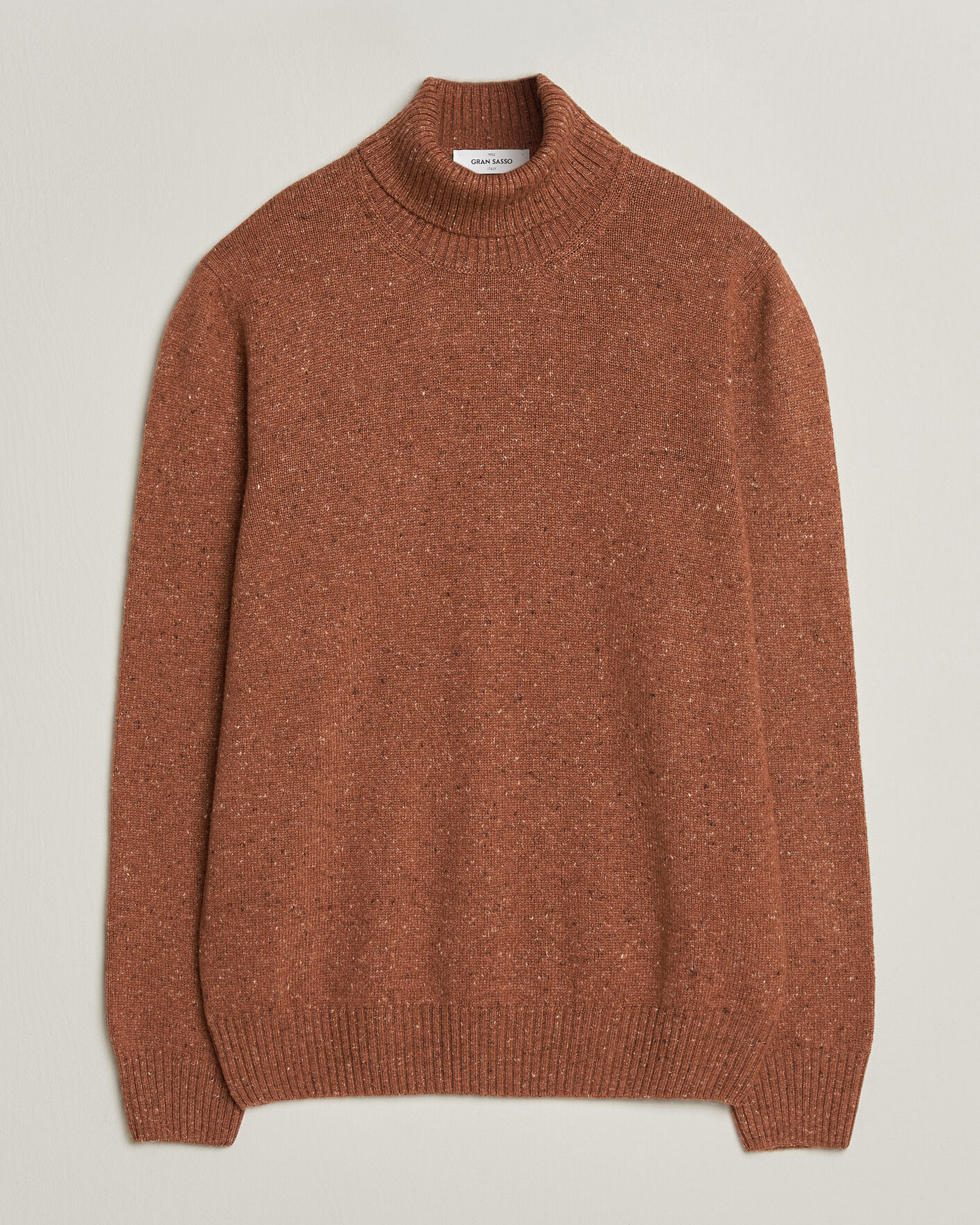 Herre | Trøjer | Gran Sasso | Wool/Cashmere Donegal Rollneck Rust Orange