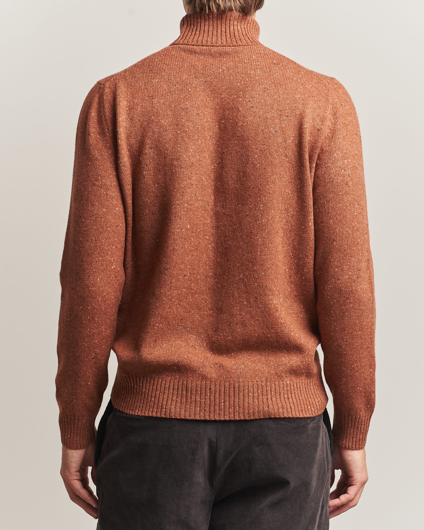 Herre | Trøjer | Gran Sasso | Wool/Cashmere Donegal Rollneck Rust Orange