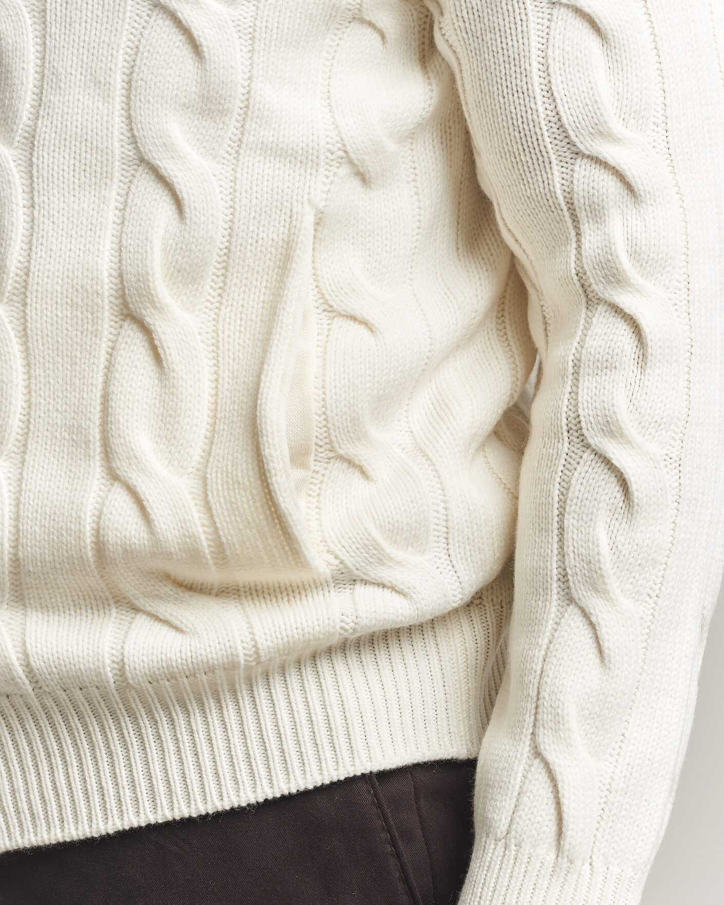 Herre | Trøjer | Gran Sasso | Wool/Cashmere Cable Full Zip Cream