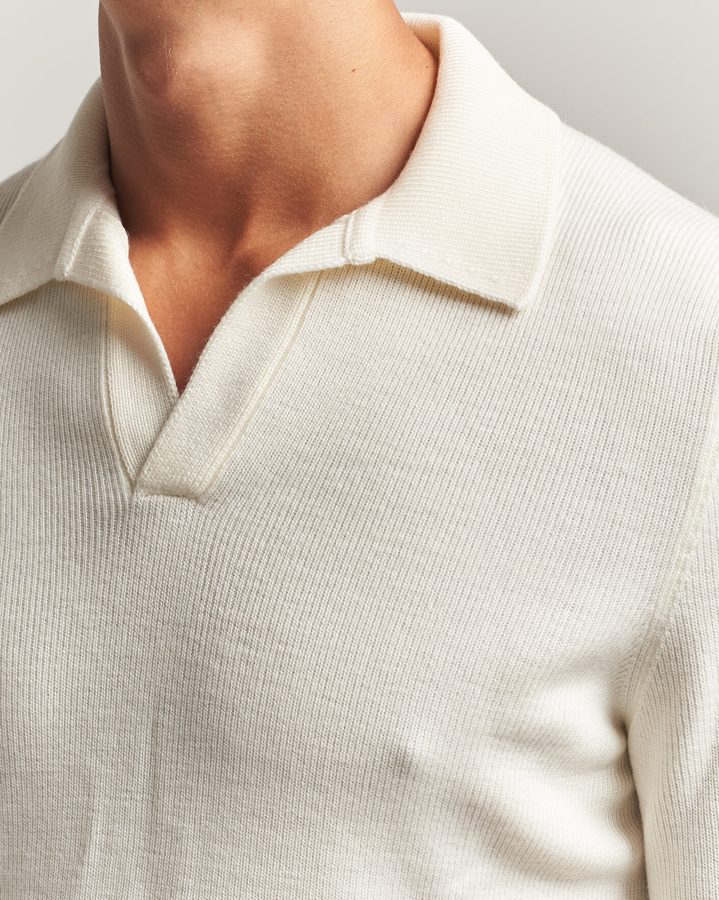 Herre | Trøjer | Gran Sasso | Merino Knitted Polo Cream