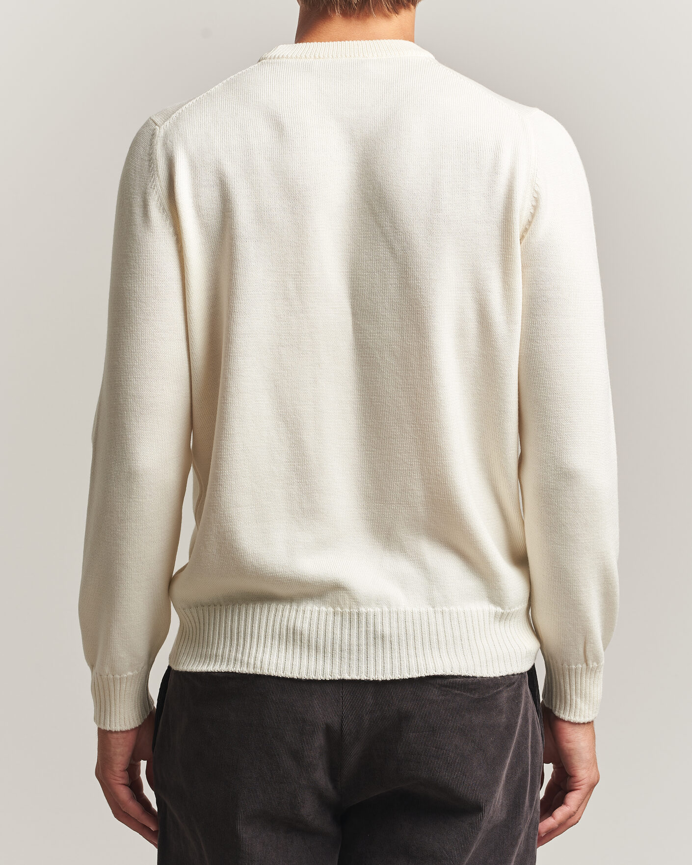 Herre | Trøjer | Gran Sasso | Merino Knitted Crew Neck Cream