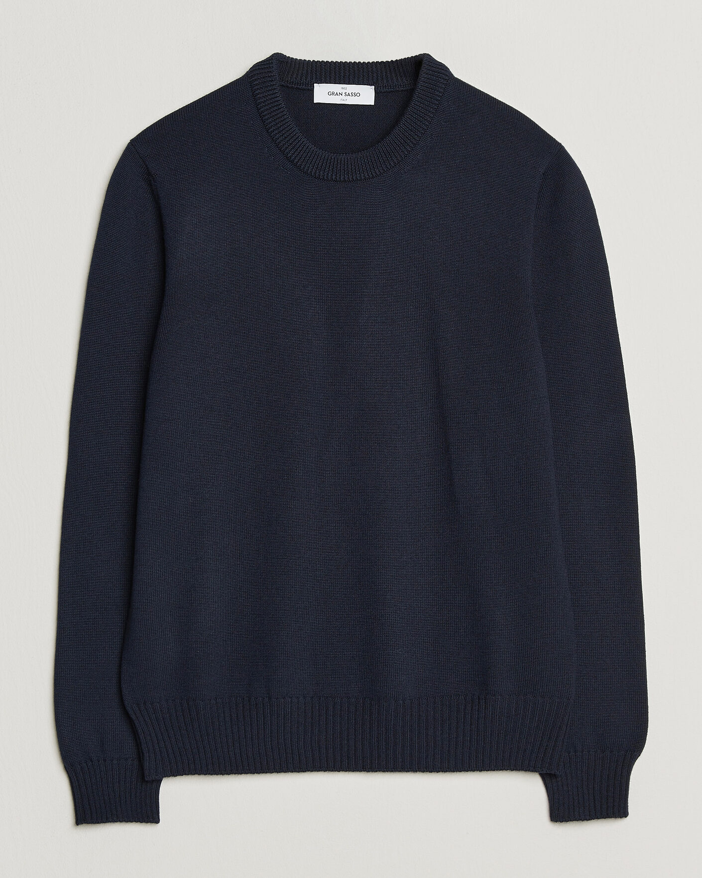 Herre | Trøjer | Gran Sasso | Merino Knitted Crew Neck Navy