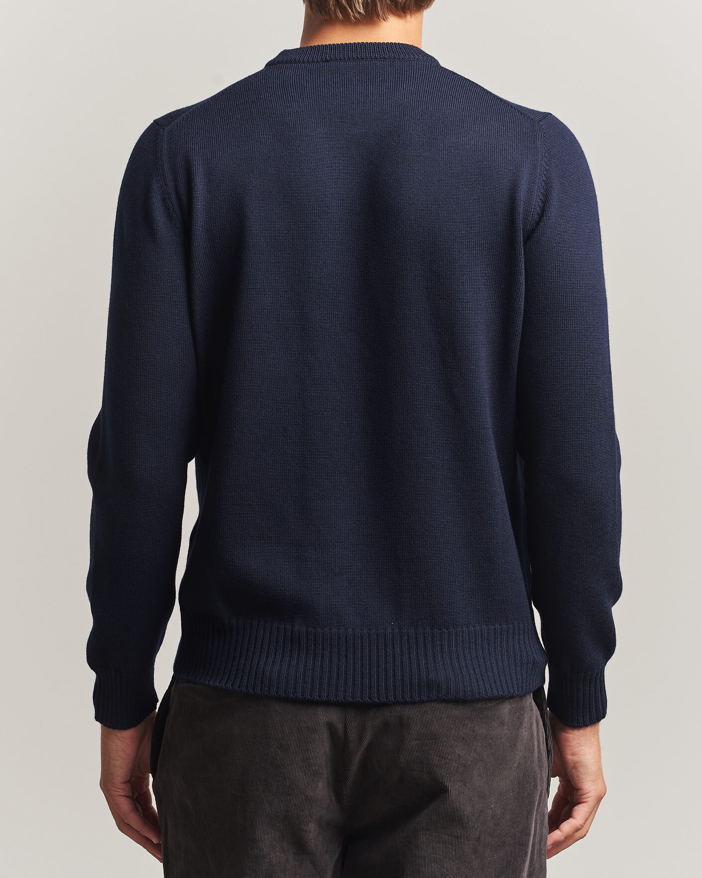 Herre | Trøjer | Gran Sasso | Merino Knitted Crew Neck Navy