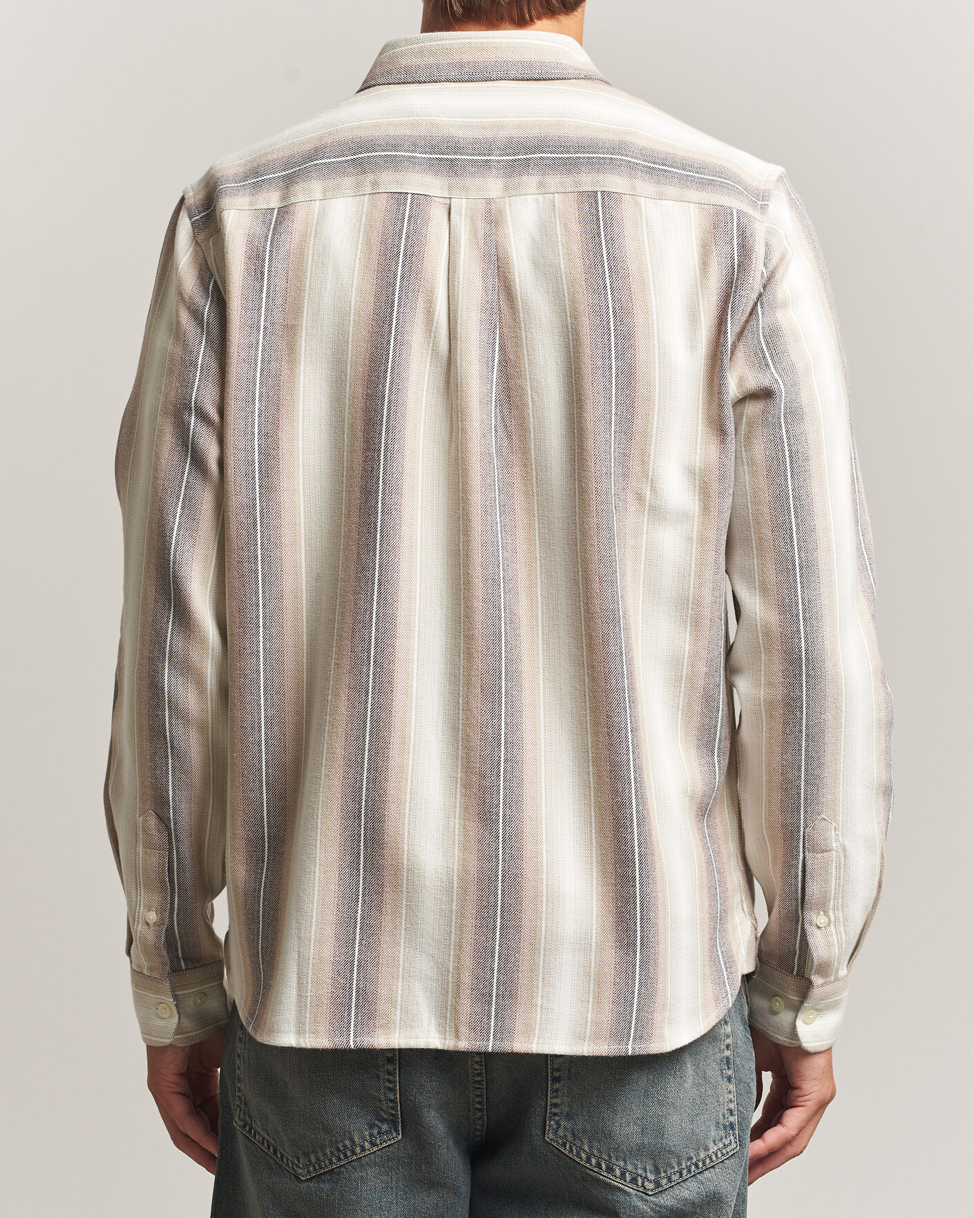 Herre | Skjorter | KnowledgeCotton Apparel | Dune Regular Stripe Shirt Creme