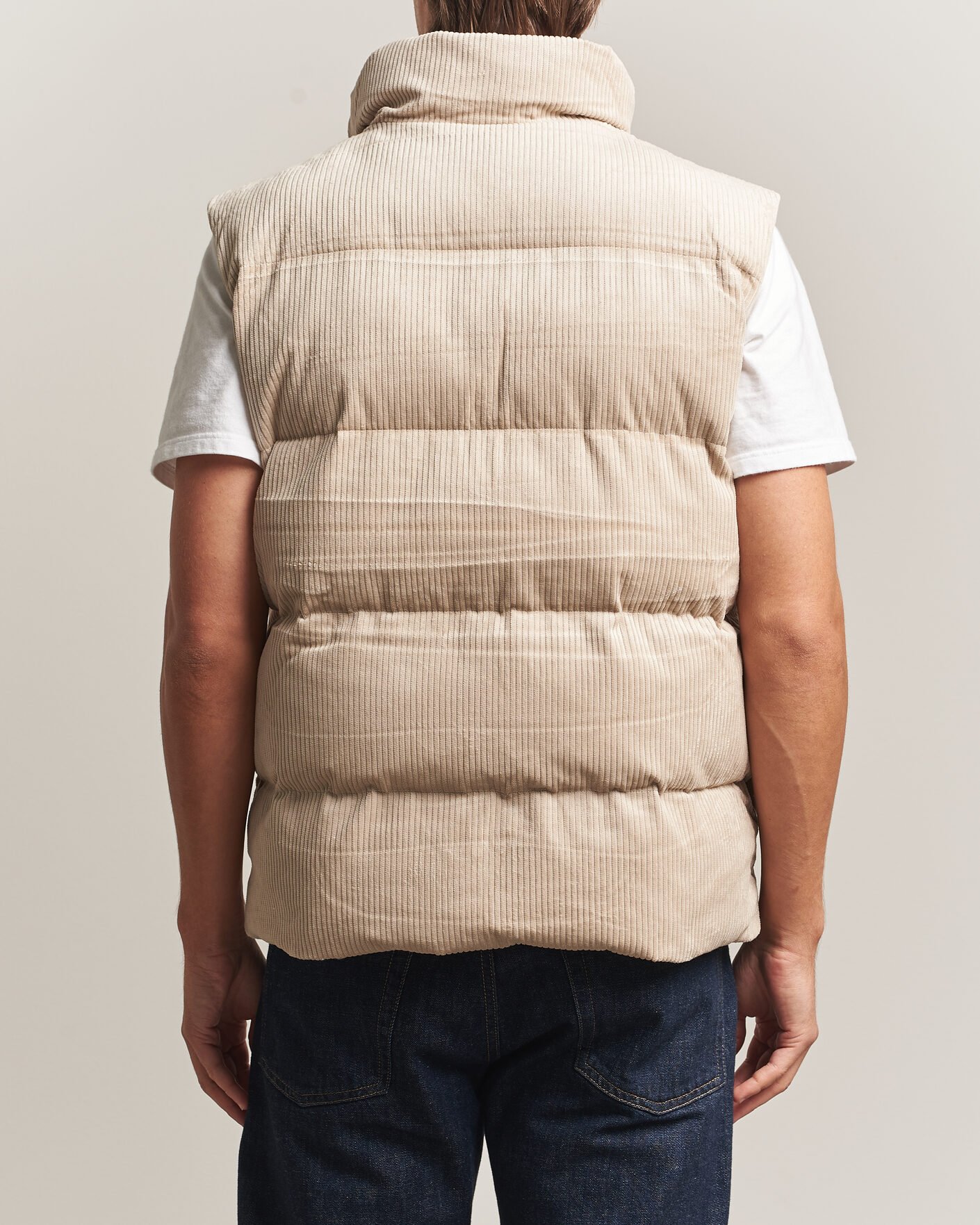 Herre | Veste | KnowledgeCotton Apparel | Corduroy Puffer Vest Light Feather Grey