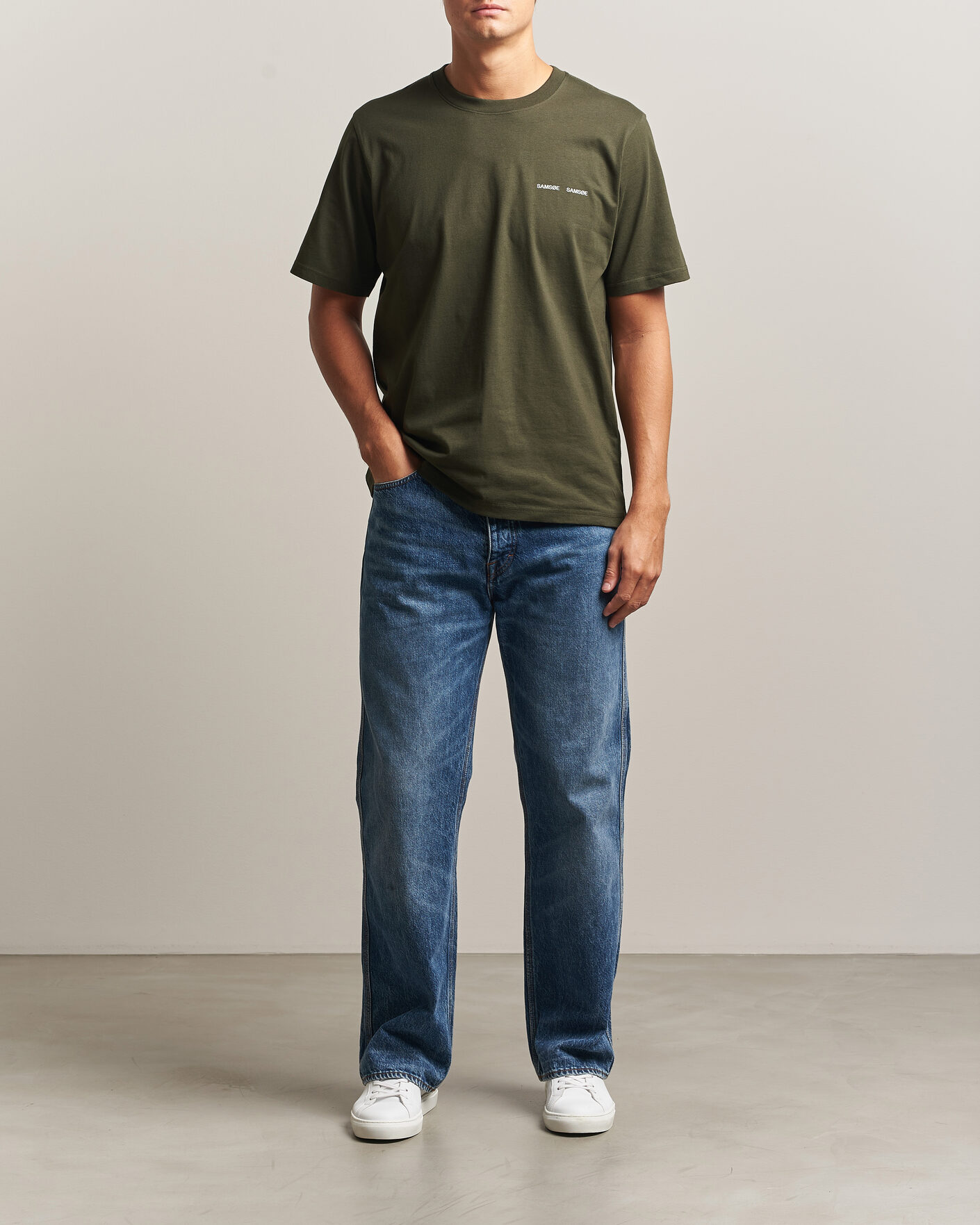 Herre | T-Shirts | Samsøe Samsøe | Thomas Cotton T-Shirt Forest Night