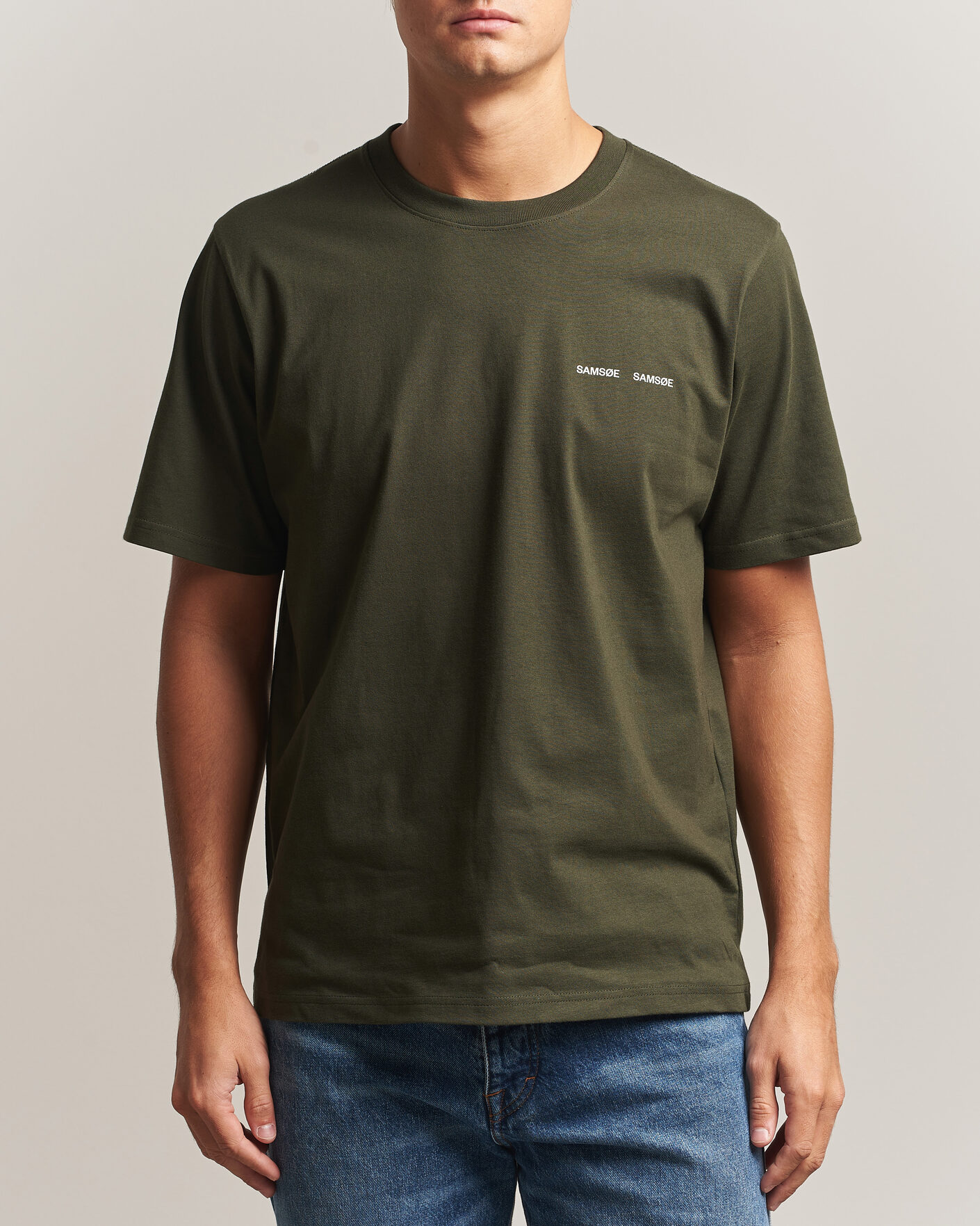 Herre | T-Shirts | Samsøe Samsøe | Thomas Cotton T-Shirt Forest Night
