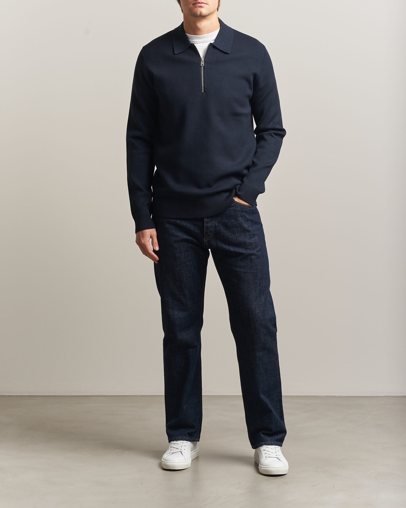 Herre | Trøjer | Samsøe Samsøe | Matt Half Zip Polo Sky Captain