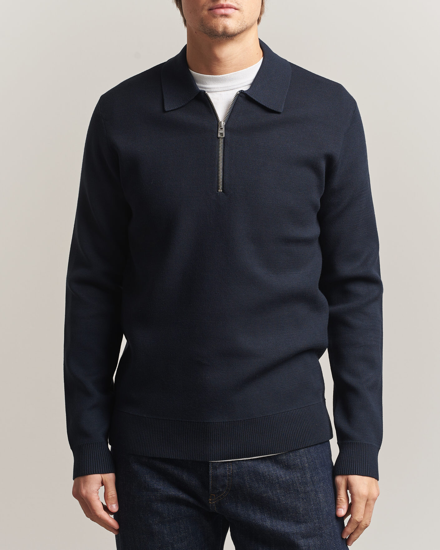 Herre | Trøjer | Samsøe Samsøe | Matt Half Zip Polo Sky Captain