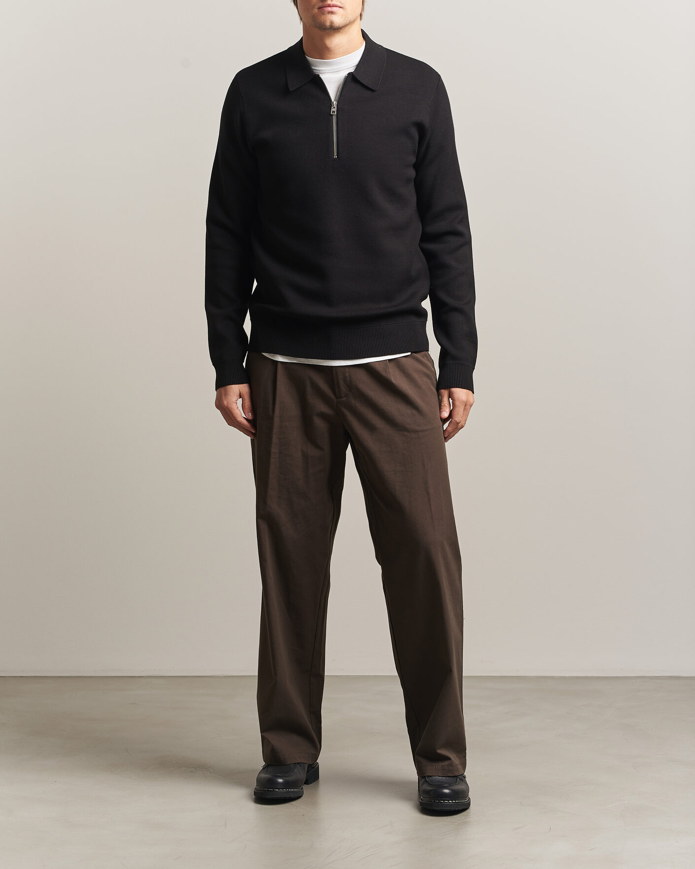 Herre | Trøjer | Samsøe Samsøe | Matt Half Zip Polo Black