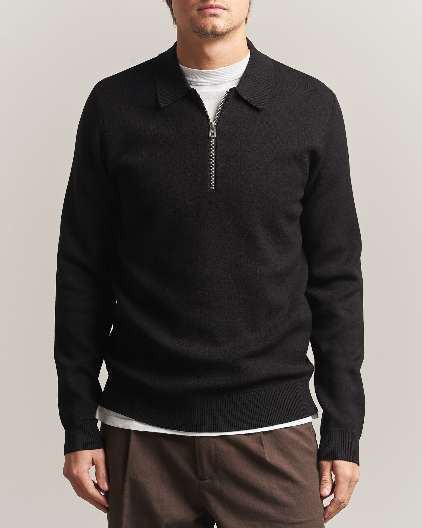 Herre | Trøjer | Samsøe Samsøe | Matt Half Zip Polo Black