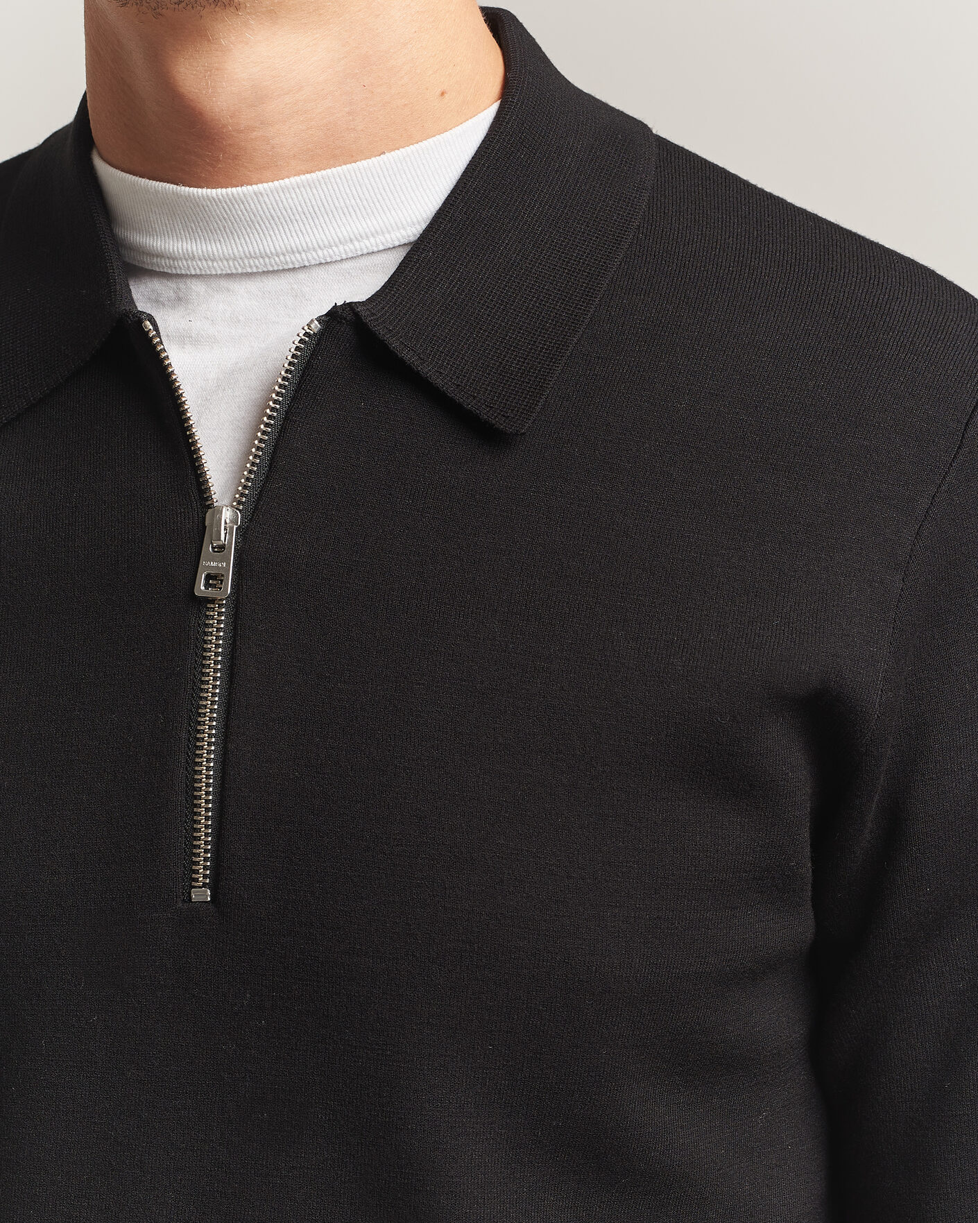 Herre | Trøjer | Samsøe Samsøe | Matt Half Zip Polo Black