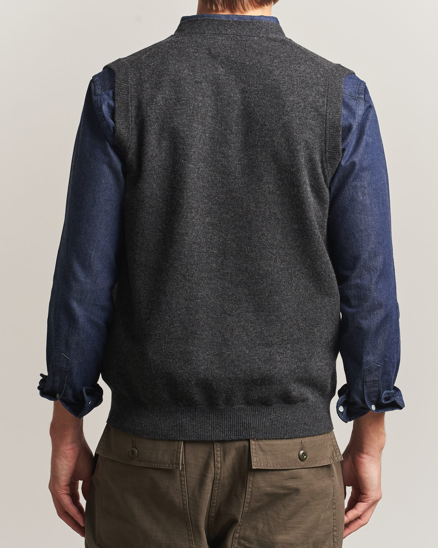 Herre | Trøjer | BEAMS PLUS | Button Knit Vest Charcoal