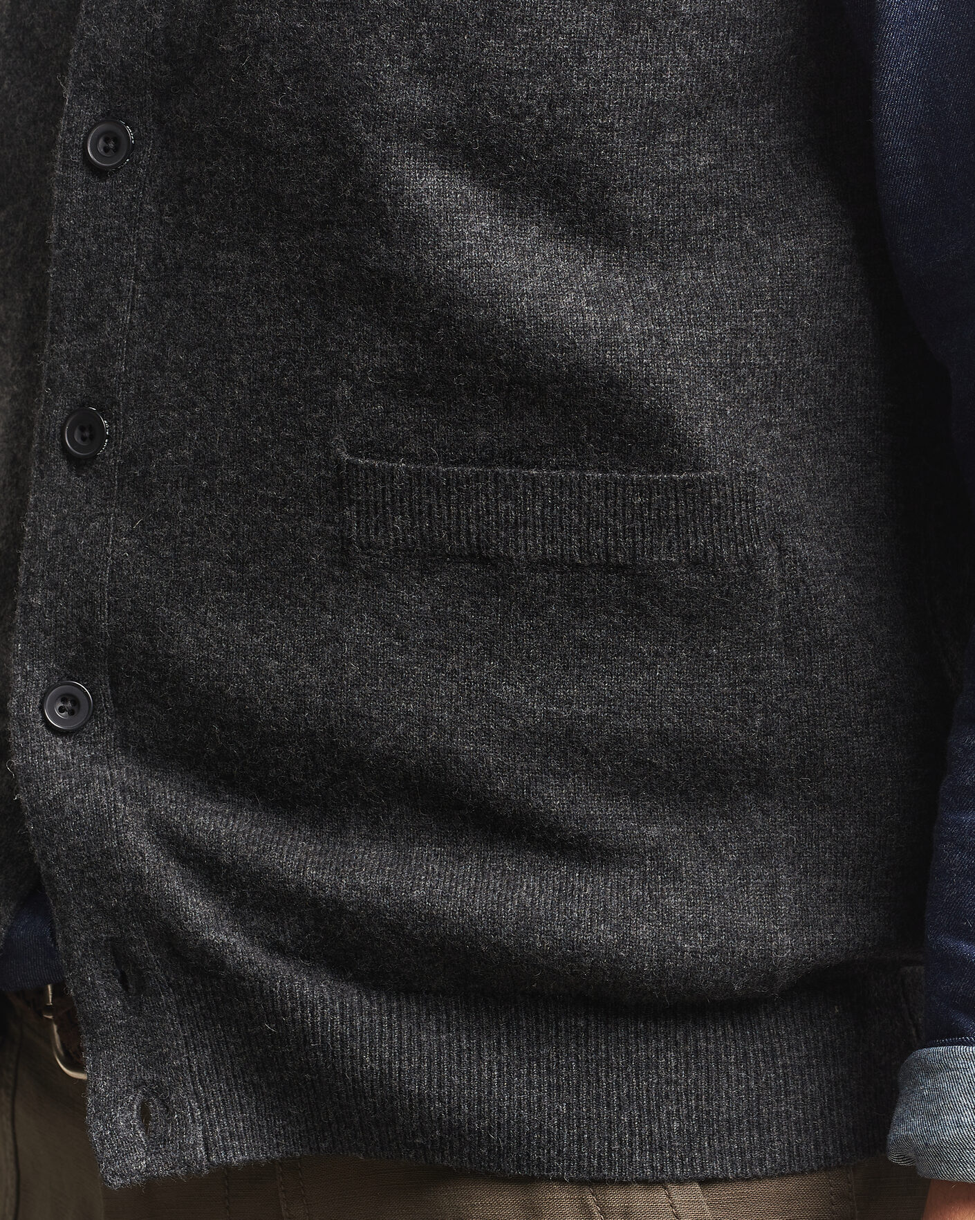 Herre | Trøjer | BEAMS PLUS | Button Knit Vest Charcoal