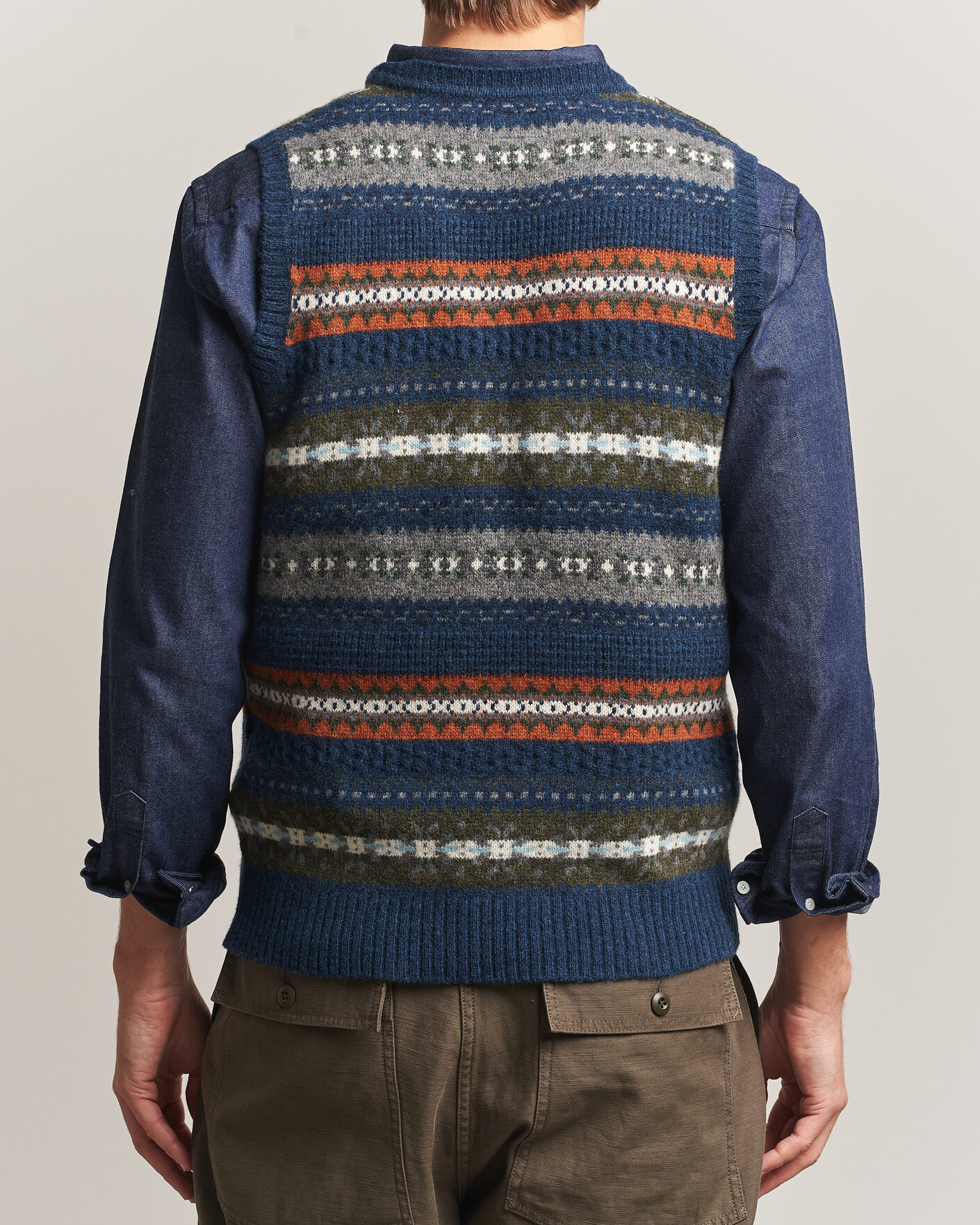Herre | Trøjer | BEAMS PLUS | Fair Isle Knit Vest Navy