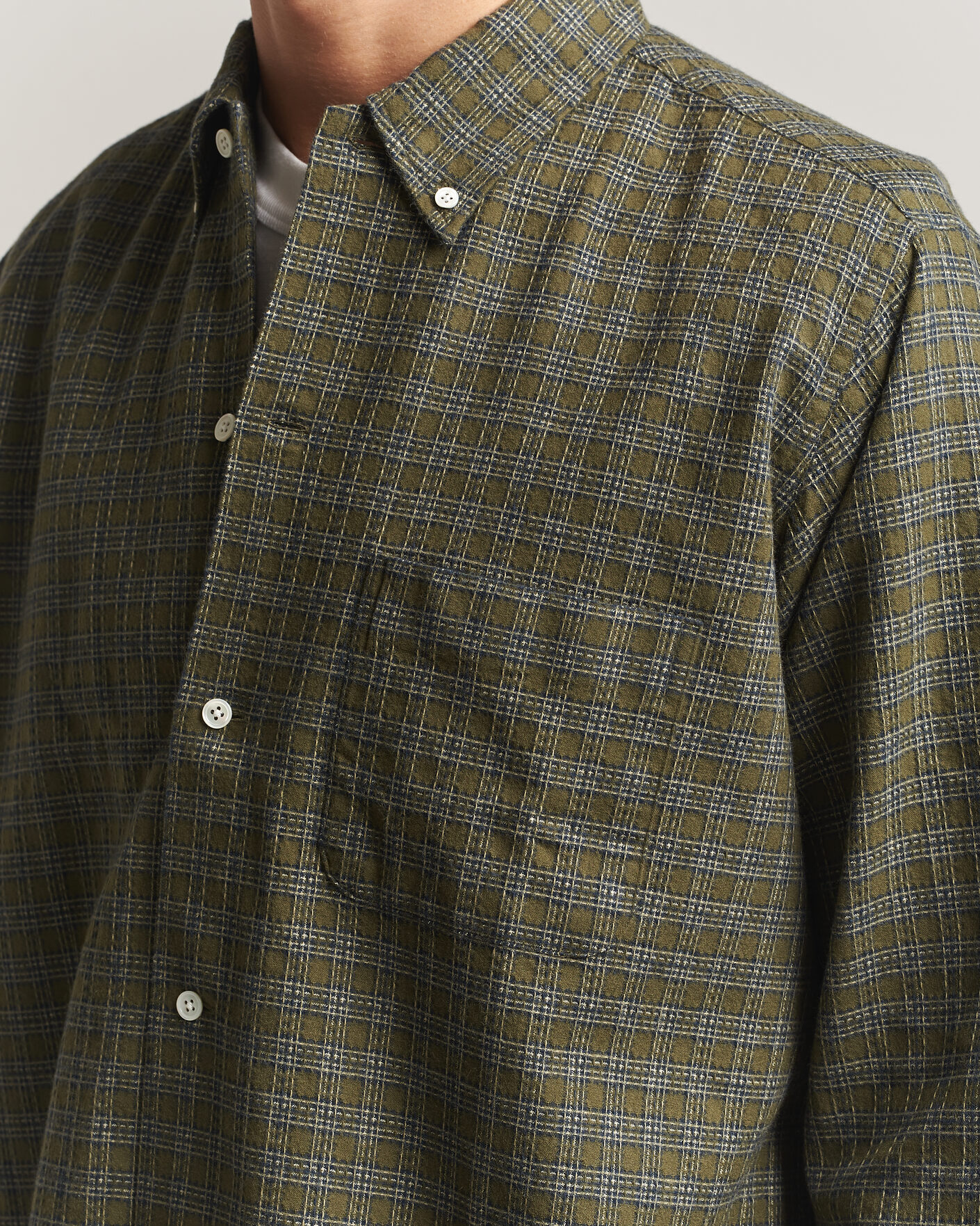 Herre | Skjorter | BEAMS PLUS | Dobby Plaid Button Down Shirt Dark Green