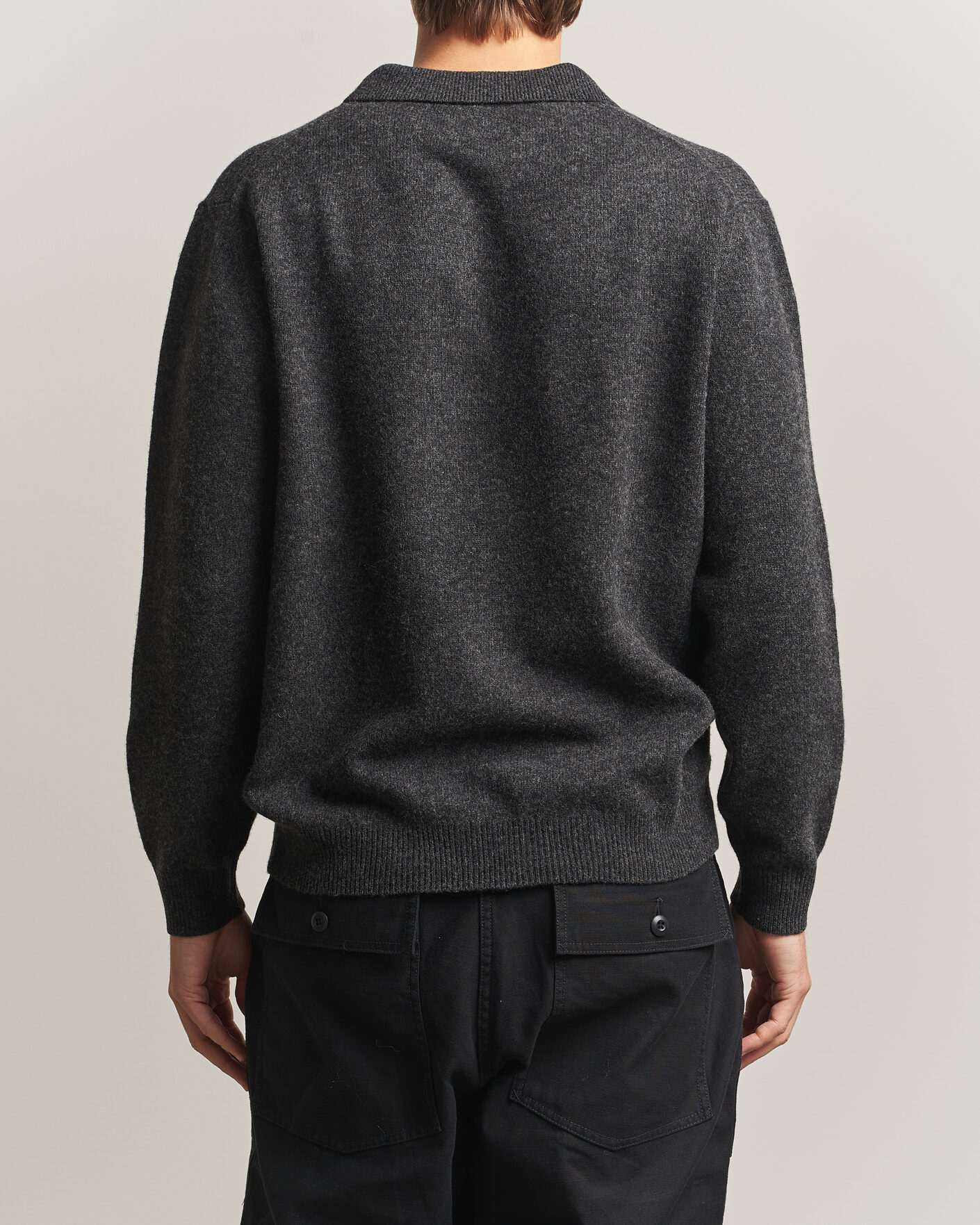 Herre | Trøjer | BEAMS PLUS | Knitted Wool Polo Charcoal