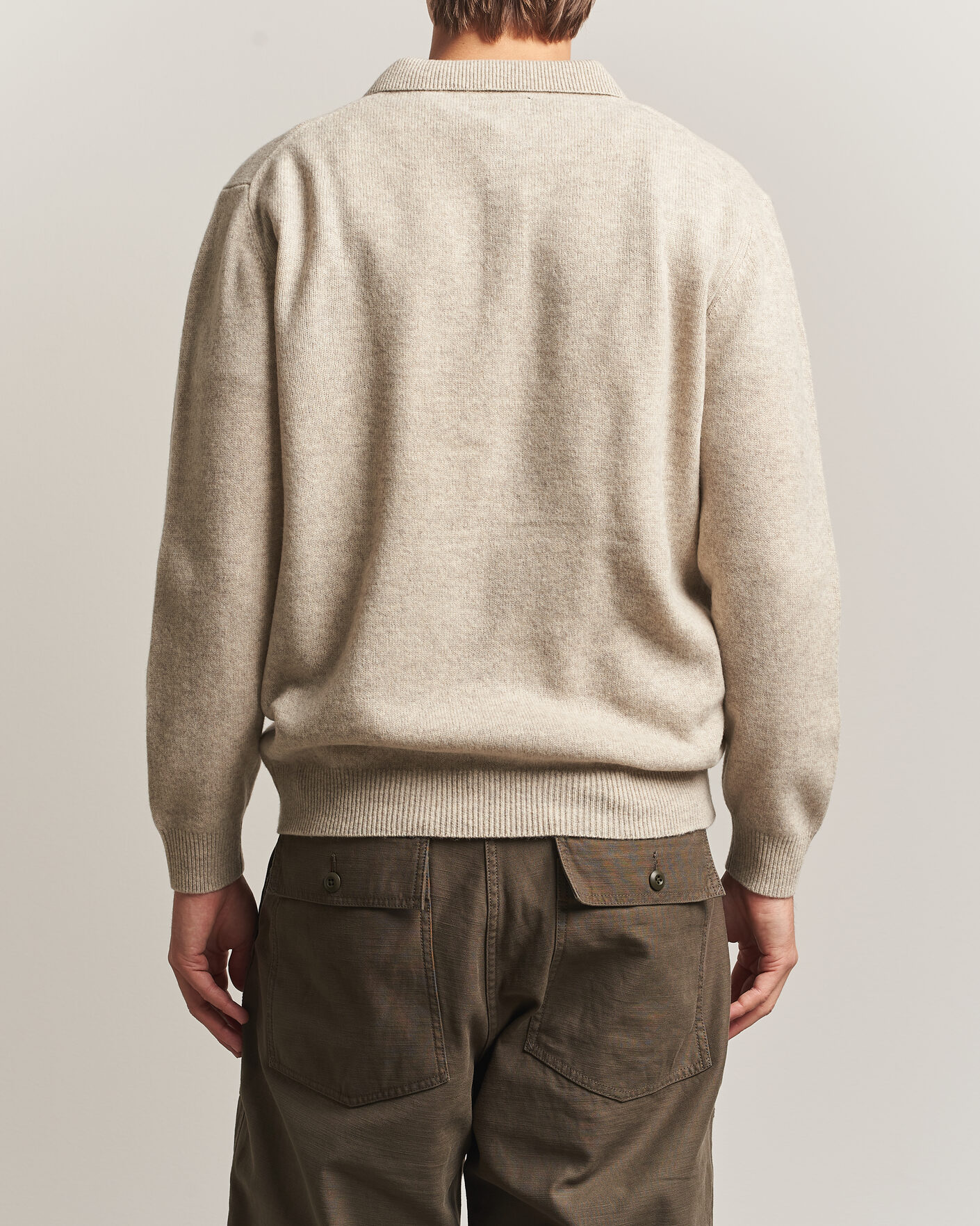 Herre | Trøjer | BEAMS PLUS | Knitted Wool Polo Beige