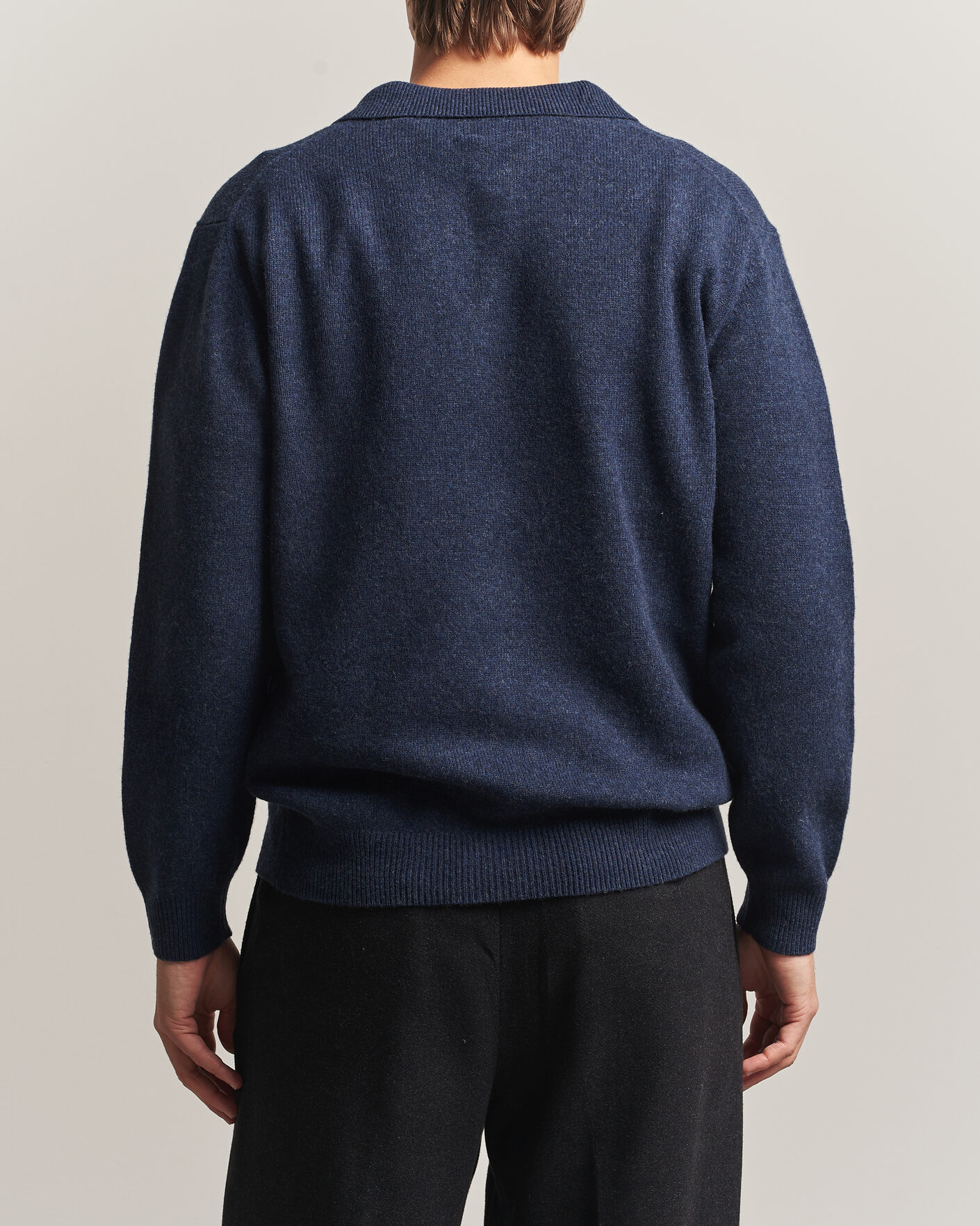 Herre | Trøjer | BEAMS PLUS | Knitted Wool Polo Navy