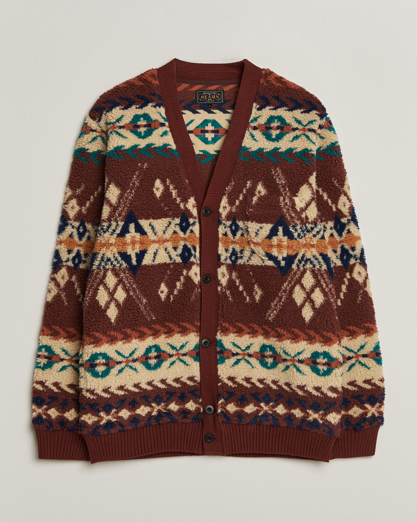 Herre | Trøjer | BEAMS PLUS | Boa Jacquard Cardigan Brown