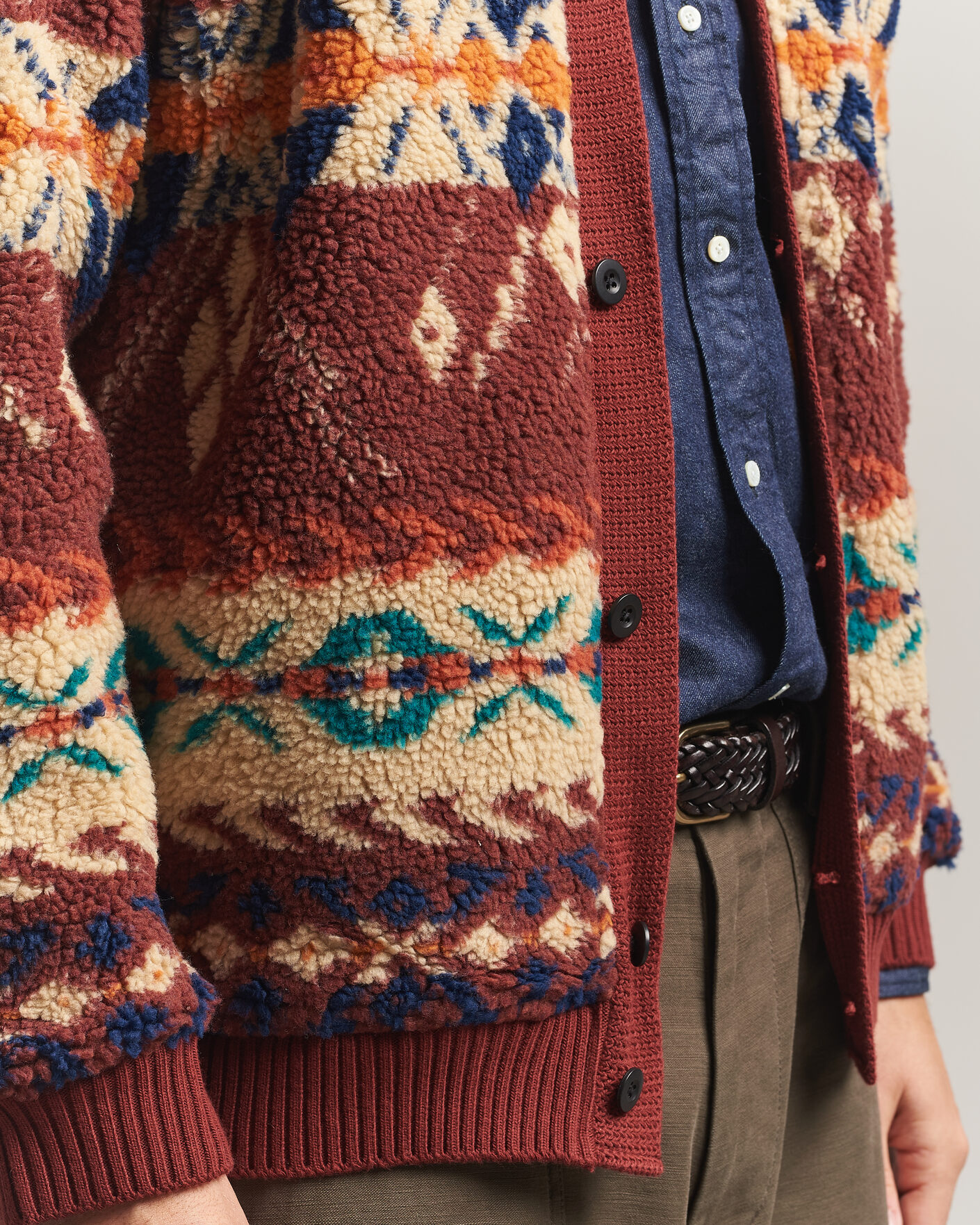 Herre | Trøjer | BEAMS PLUS | Boa Jacquard Cardigan Brown