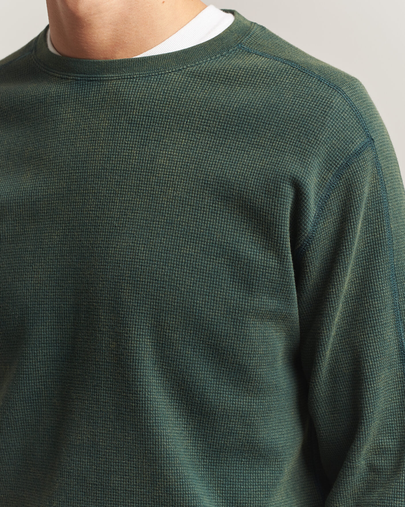 Herre | T-Shirts | BEAMS PLUS | Fade Thermal Crew Green