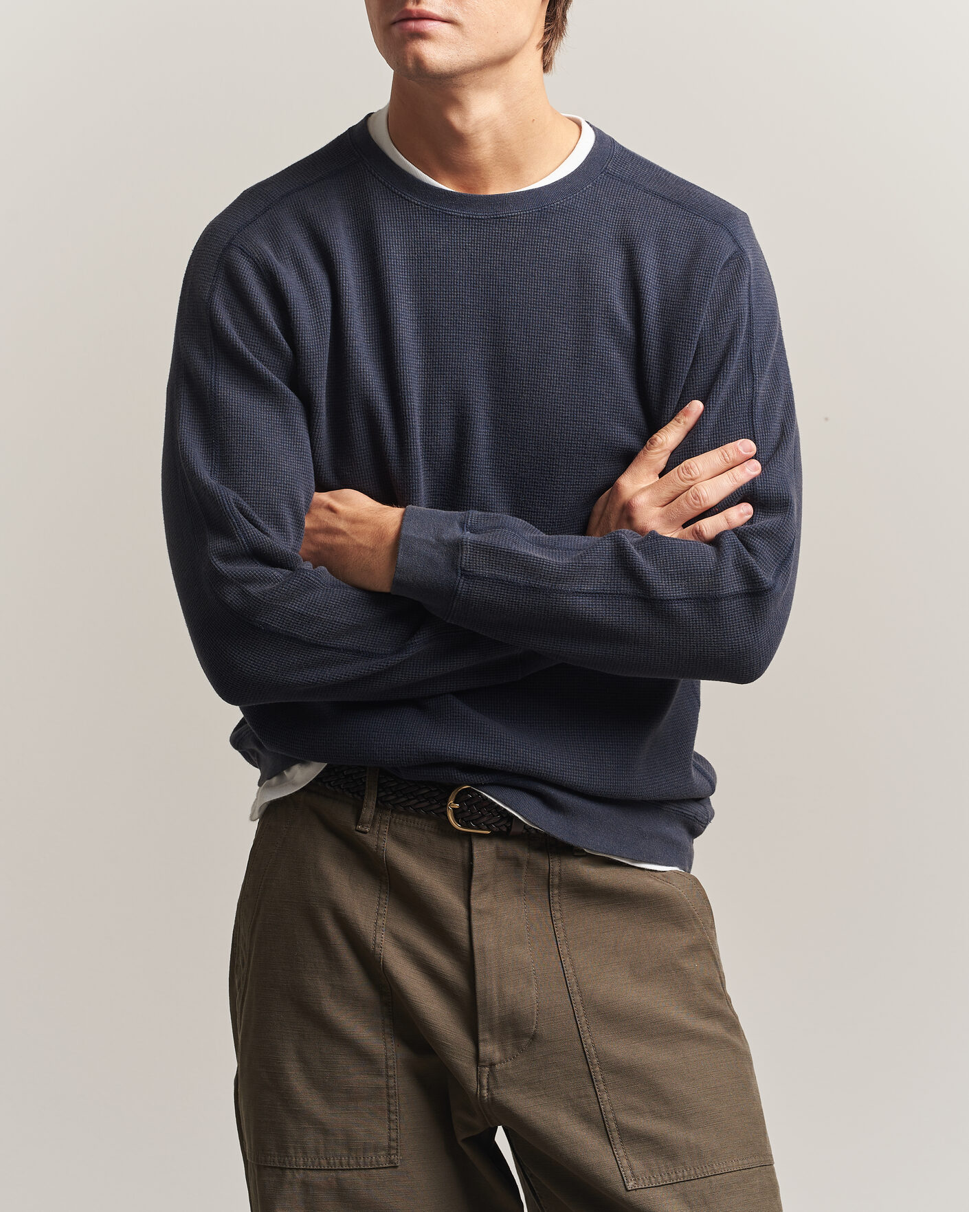Herre | T-Shirts | BEAMS PLUS | Fade Thermal Crew Navy
