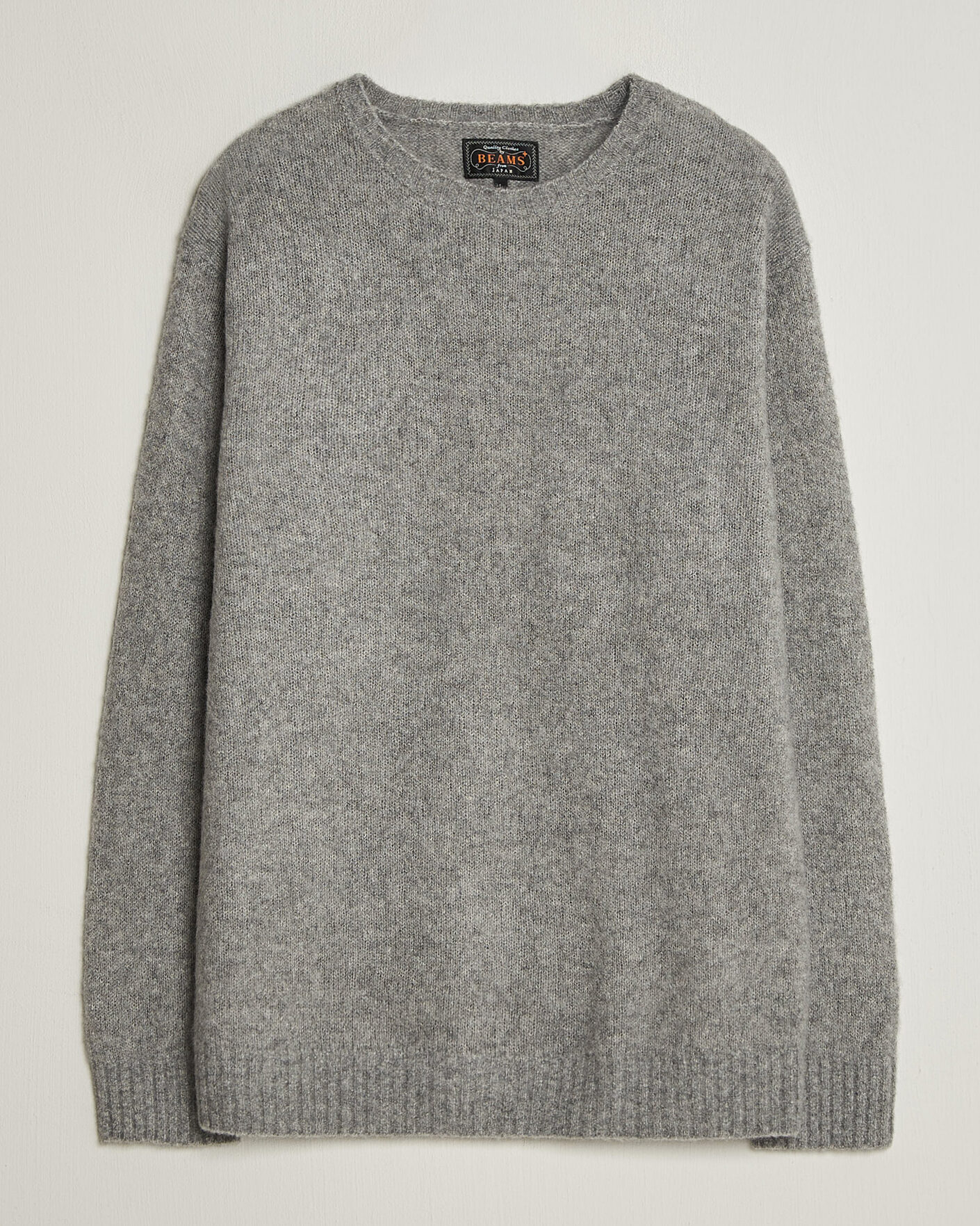 Herre | Trøjer | BEAMS PLUS | Cashmere/Silk Crew Neck Grey Melange