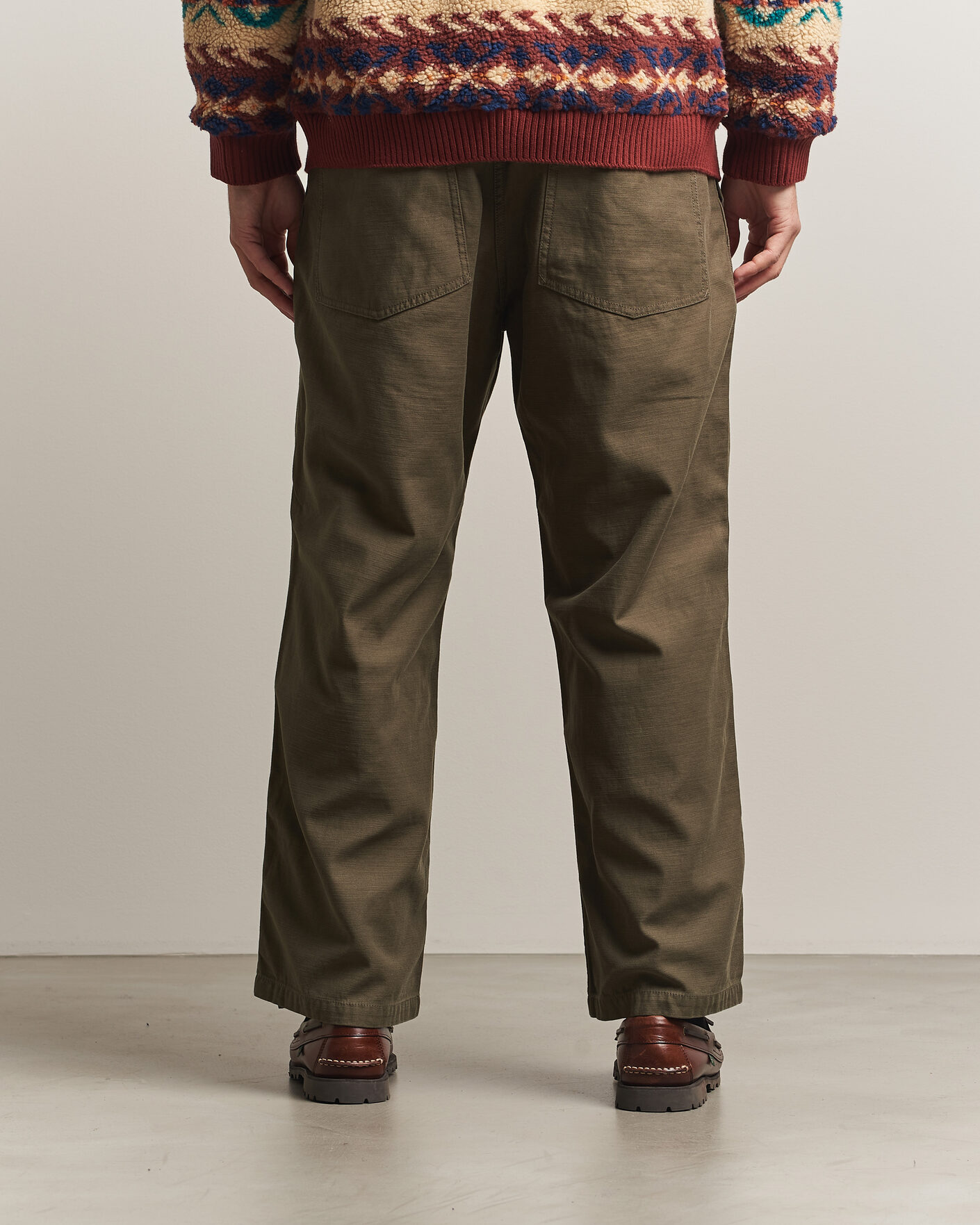 Herre | Bukser | BEAMS PLUS | MIL Utility Sateen Trousers Olive Brown
