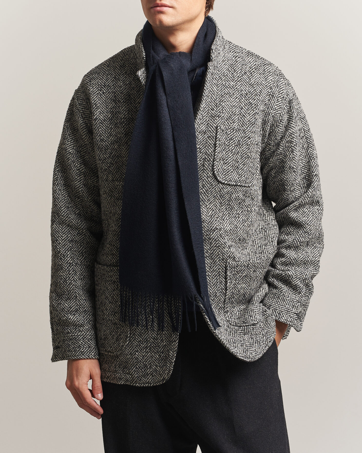 Herre | Halstørklæder | BEAMS PLUS | Cashmere Scarf Navy