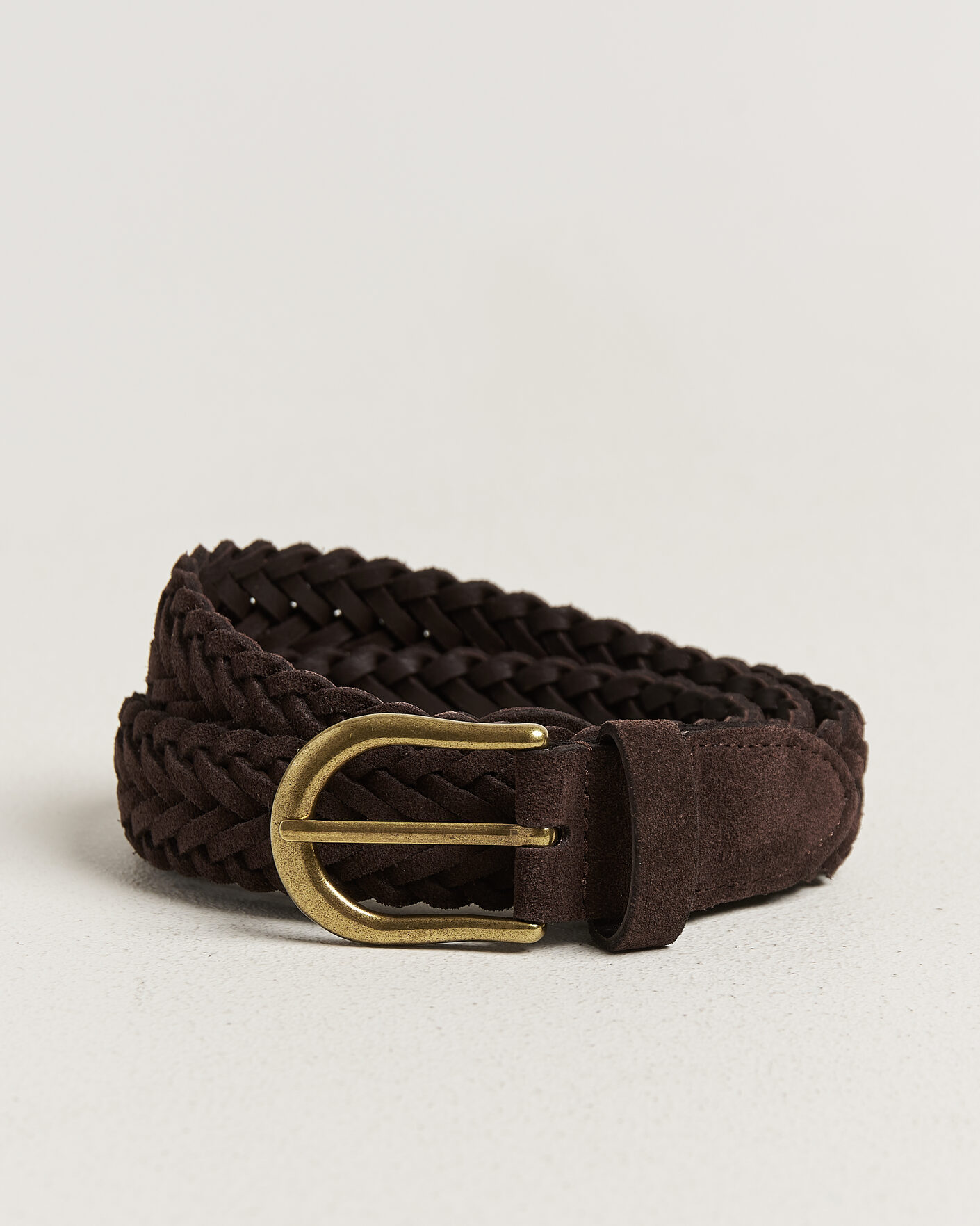 Herre | Bælter | BEAMS PLUS | Suede Braided Belt Dark Brown