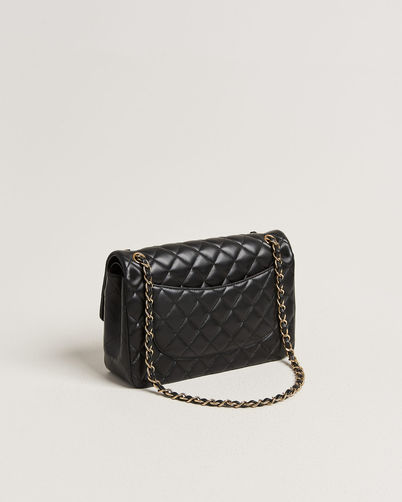 Herre | Pre-Owned & Vintage Bags | Chanel Pre-Owned | Classic Jumbo Double Flap Bag Lambskin Black