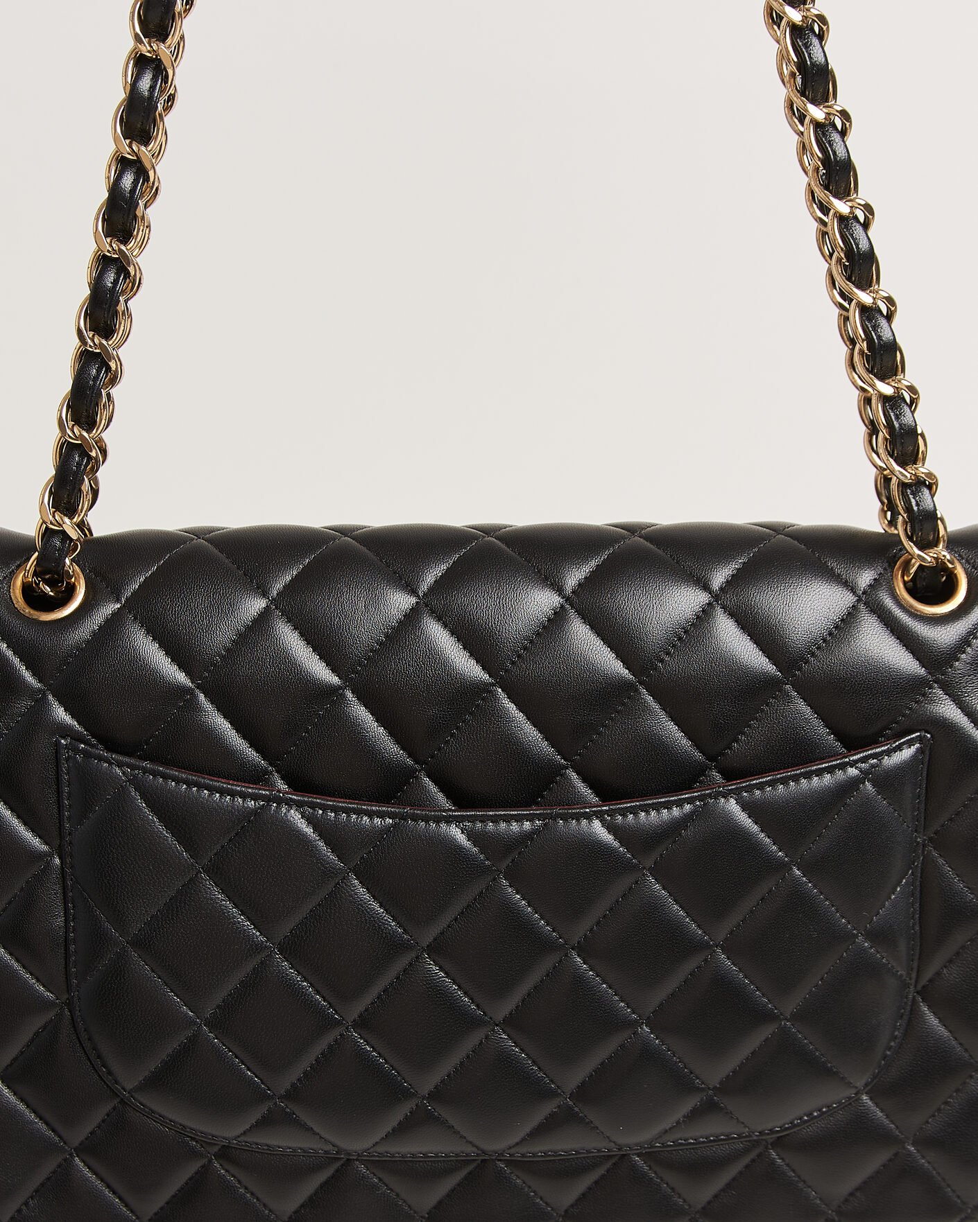 Herre | Pre-Owned & Vintage Bags | Chanel Pre-Owned | Classic Jumbo Double Flap Bag Lambskin Black