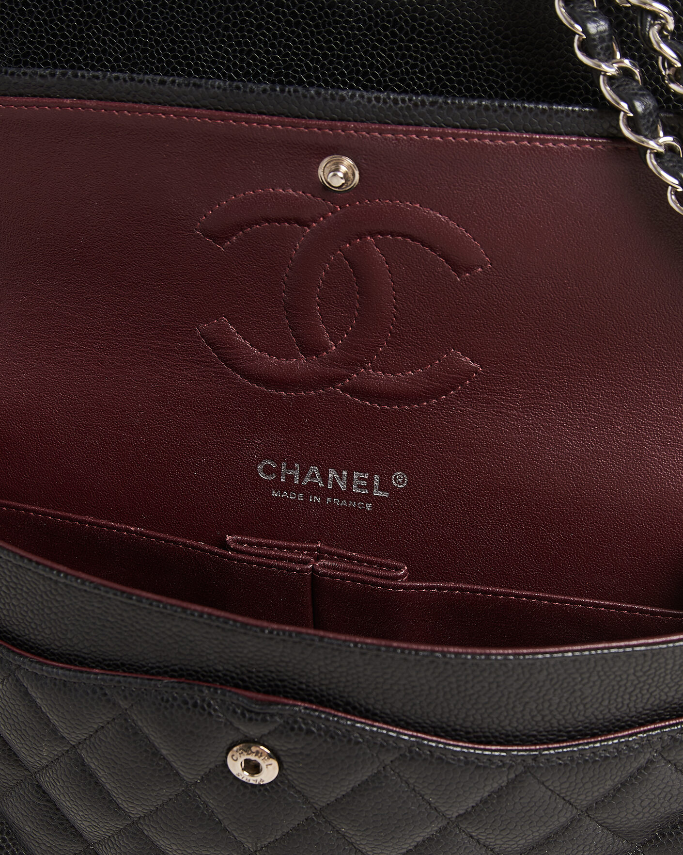 Herre | Pre-Owned & Vintage Bags | Chanel Pre-Owned | Classic Medium Single Flap Bag Caviar Black