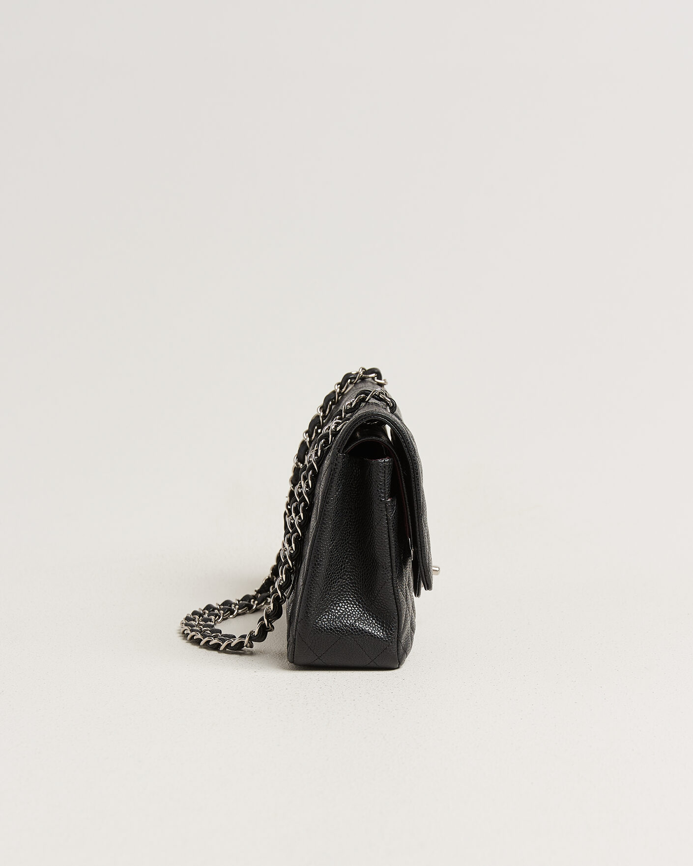 Herre | Pre-Owned & Vintage Bags | Chanel Pre-Owned | Classic Medium Single Flap Bag Caviar Black