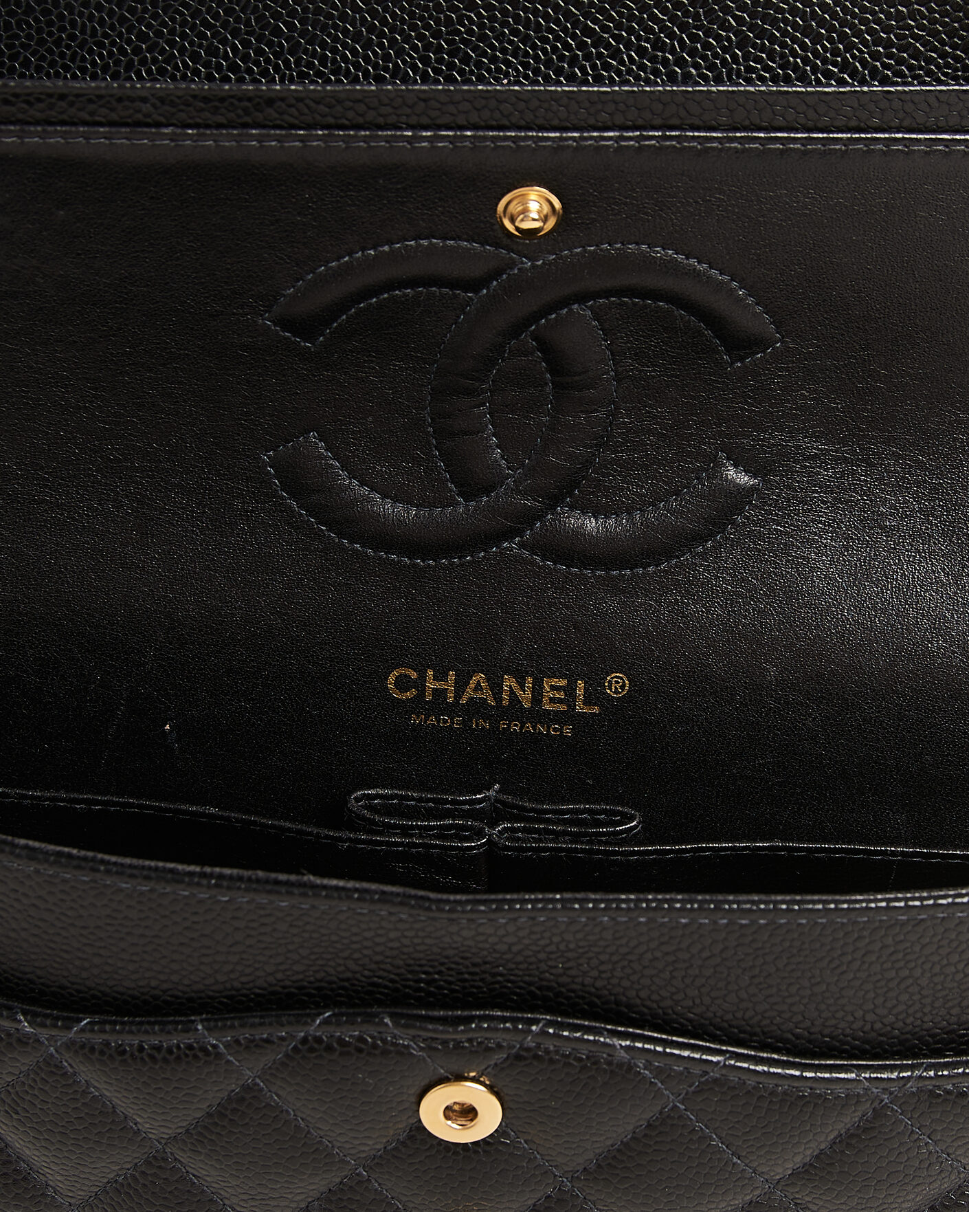 Herre | Pre-Owned & Vintage Bags | Chanel Pre-Owned | Classic Medium Double Flap Bag Caviar Black
