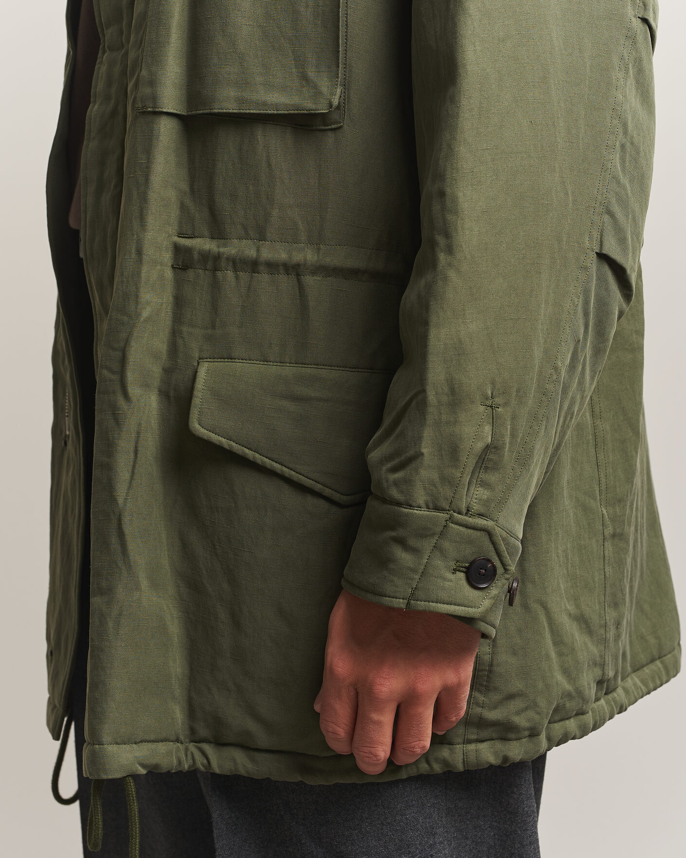 Herre | Jakker | Auralee | Brushed Padded Military Jacket Olive