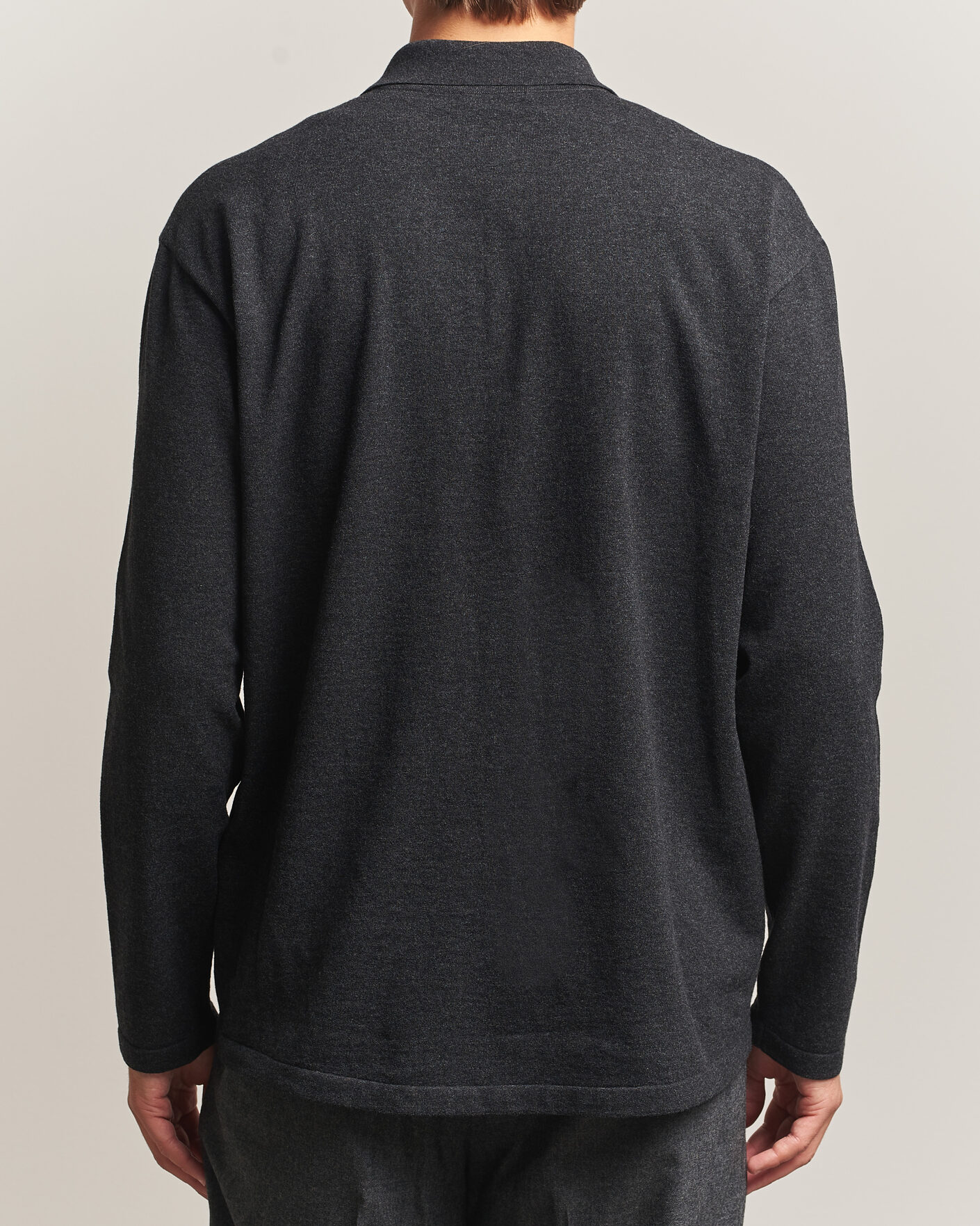 Herre | Trøjer | Auralee | High Twist Wool Knit Shirt Cardigan Charcoal