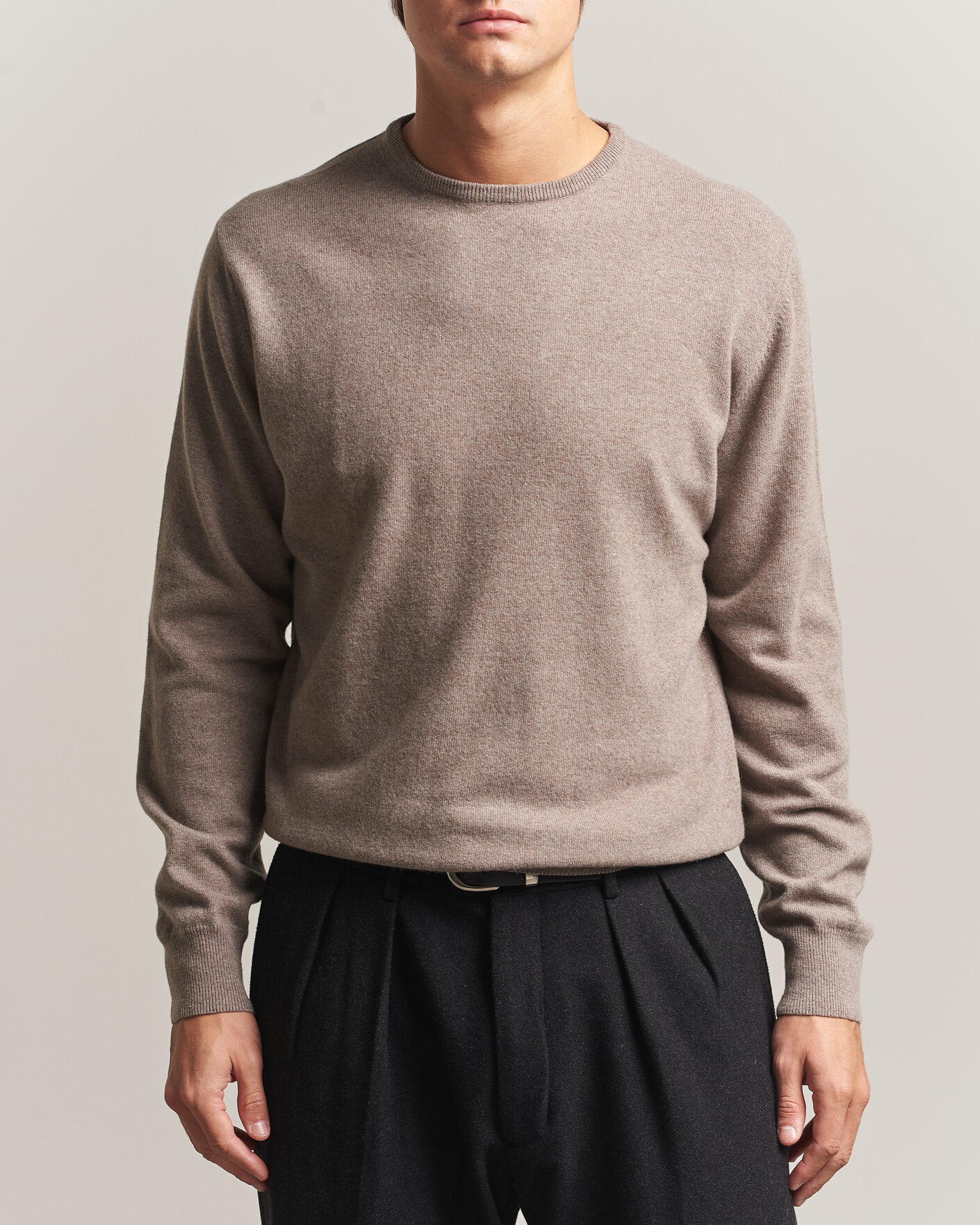 Herre | Trøjer | Morgano | Wool/Cashmere Crewneck Walnut