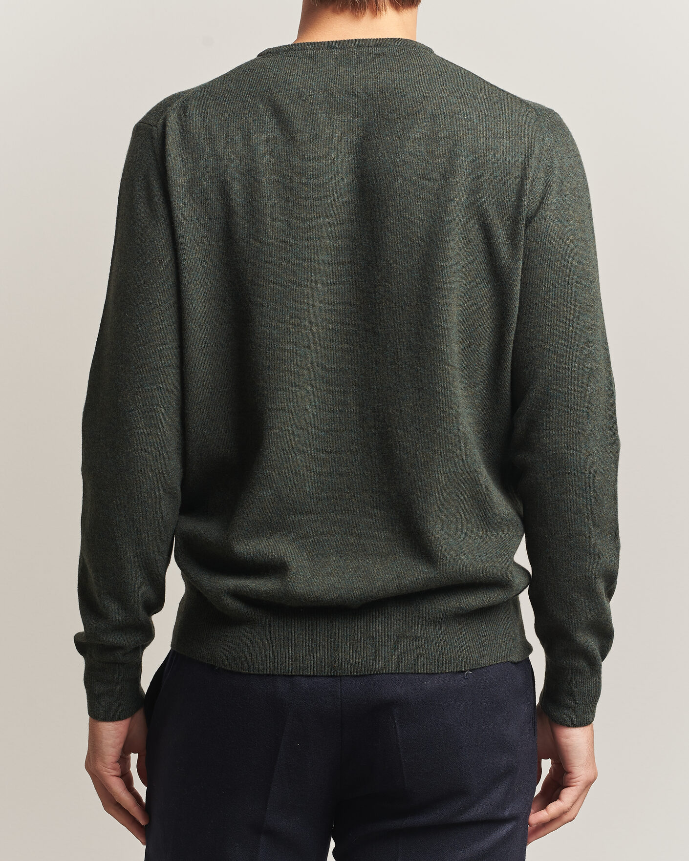 Herre | Trøjer | Morgano | Wool/Cashmere Crewneck Dark Green