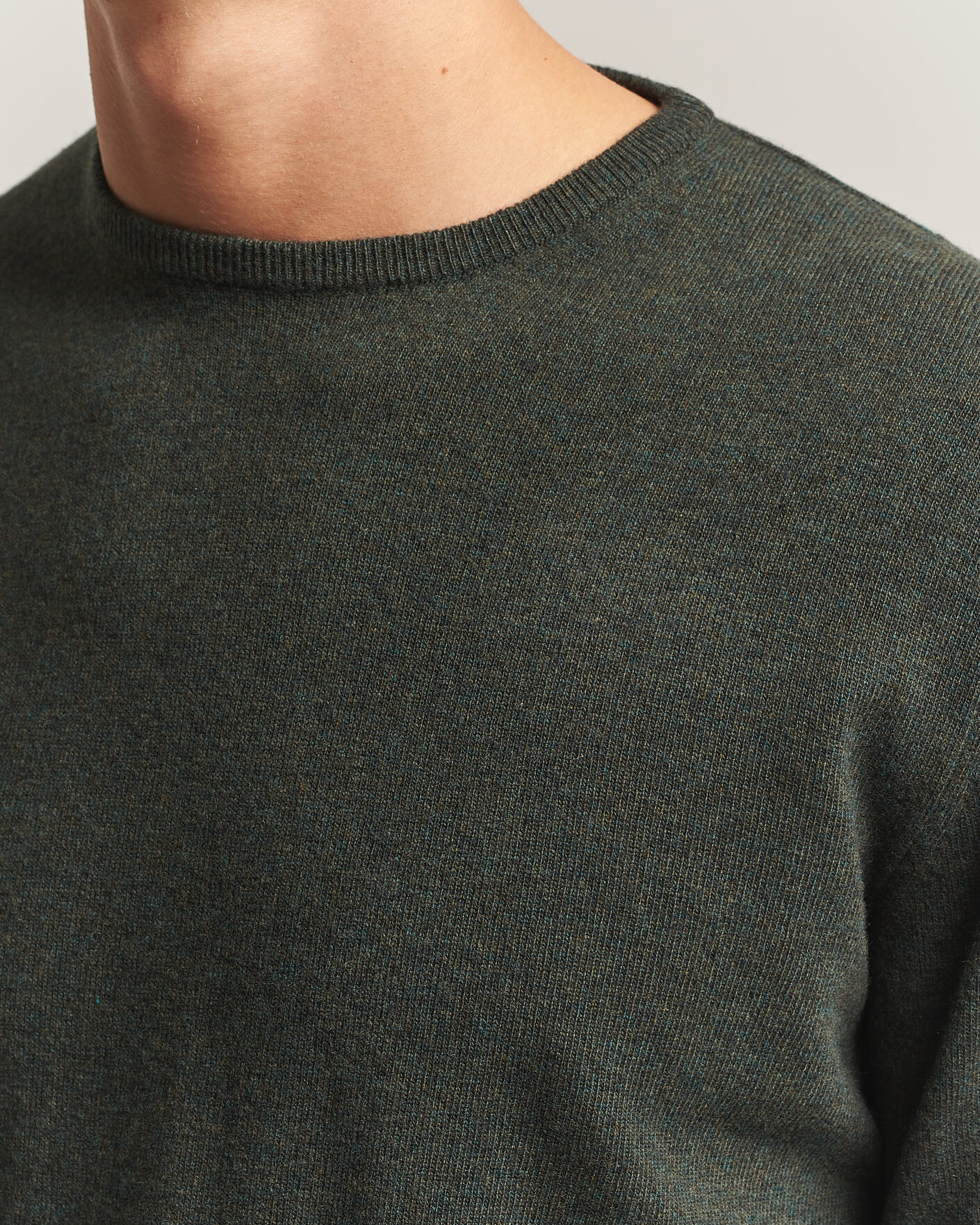 Herre | Trøjer | Morgano | Wool/Cashmere Crewneck Dark Green
