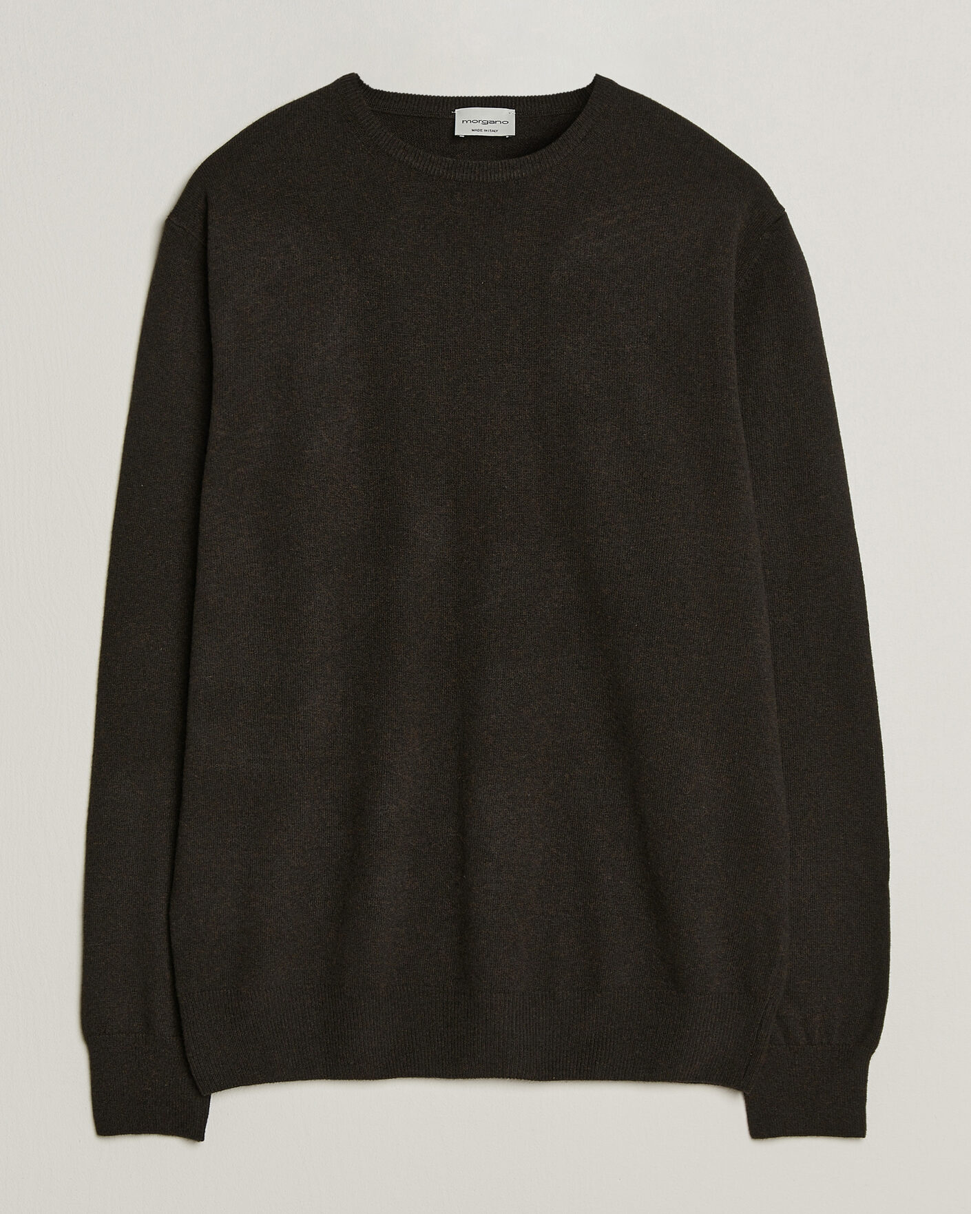 Herre | Trøjer | Morgano | Wool/Cashmere Crewneck Dark Brown
