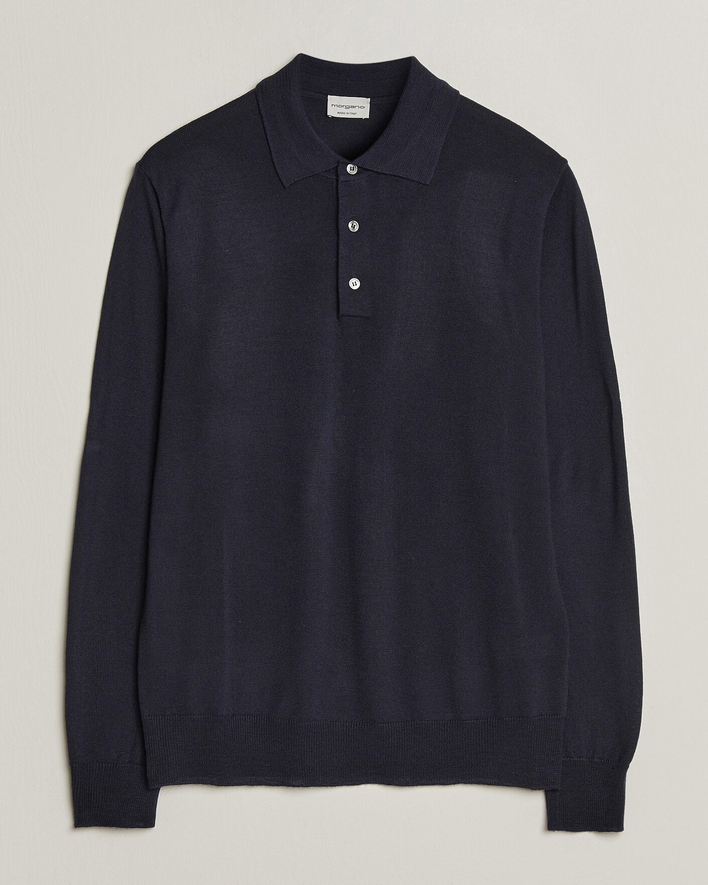 Herre | Trøjer | Morgano | Extra Fine Merino Wool Polo Navy